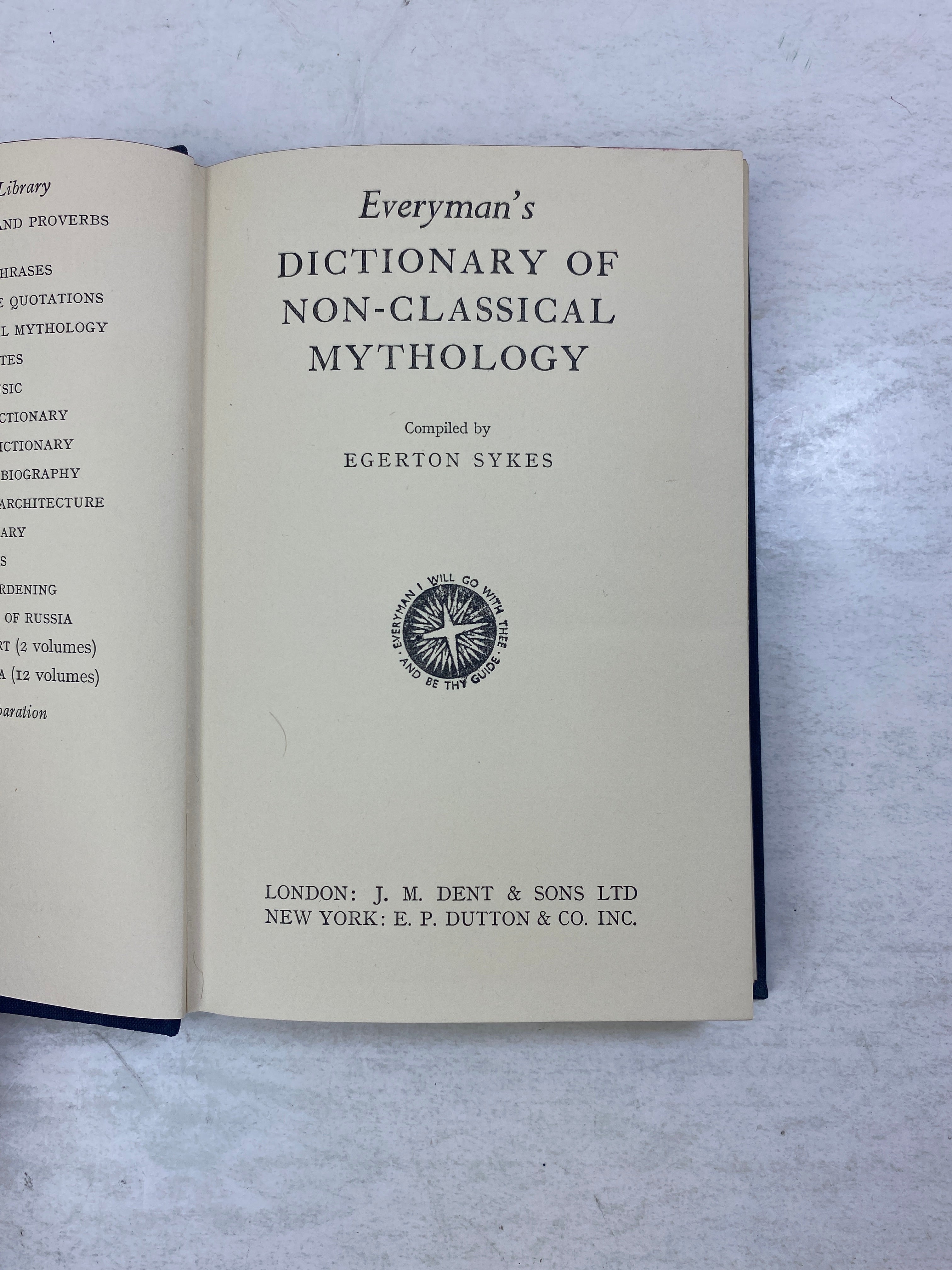 Everyman's Dictionary of Non-Classical Mythology by Sykes Ex-library 1961 HC