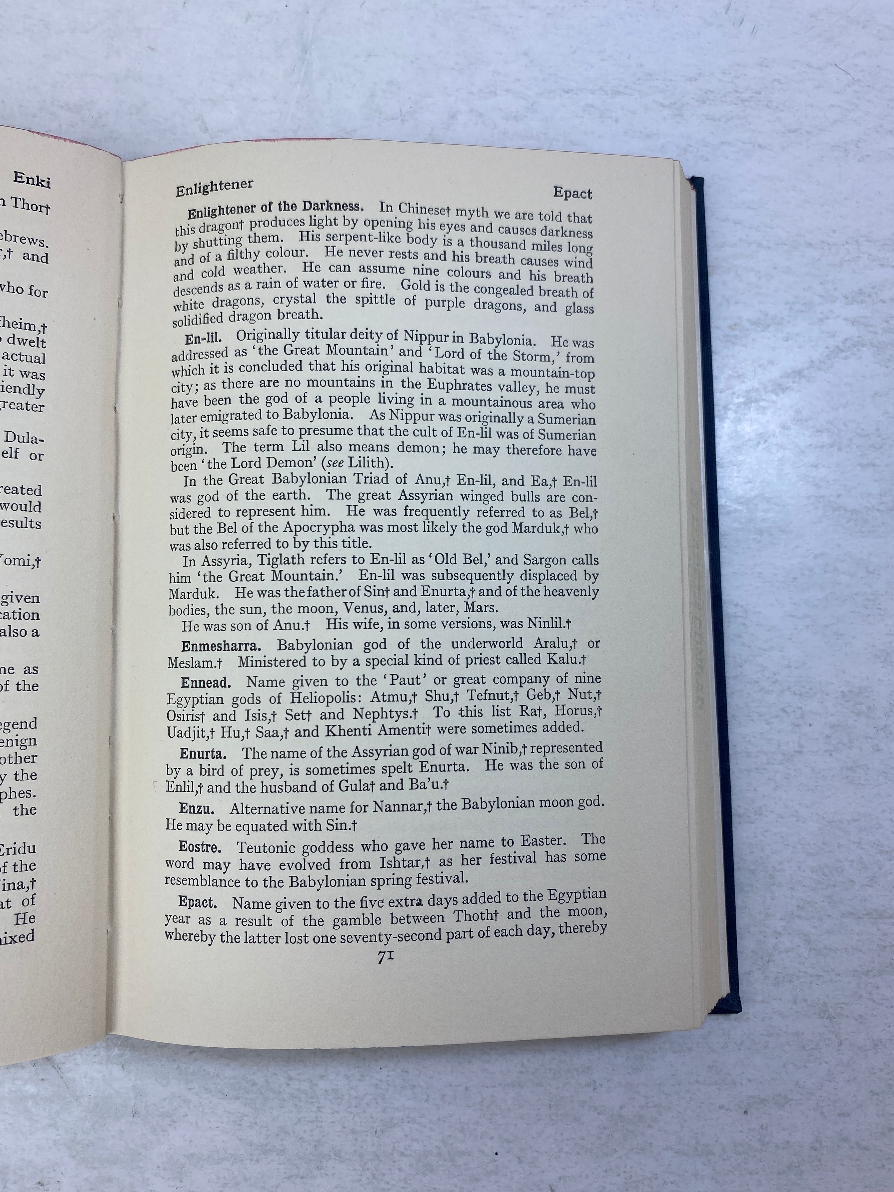 Everyman's Dictionary of Non-Classical Mythology by Sykes Ex-library 1961 HC