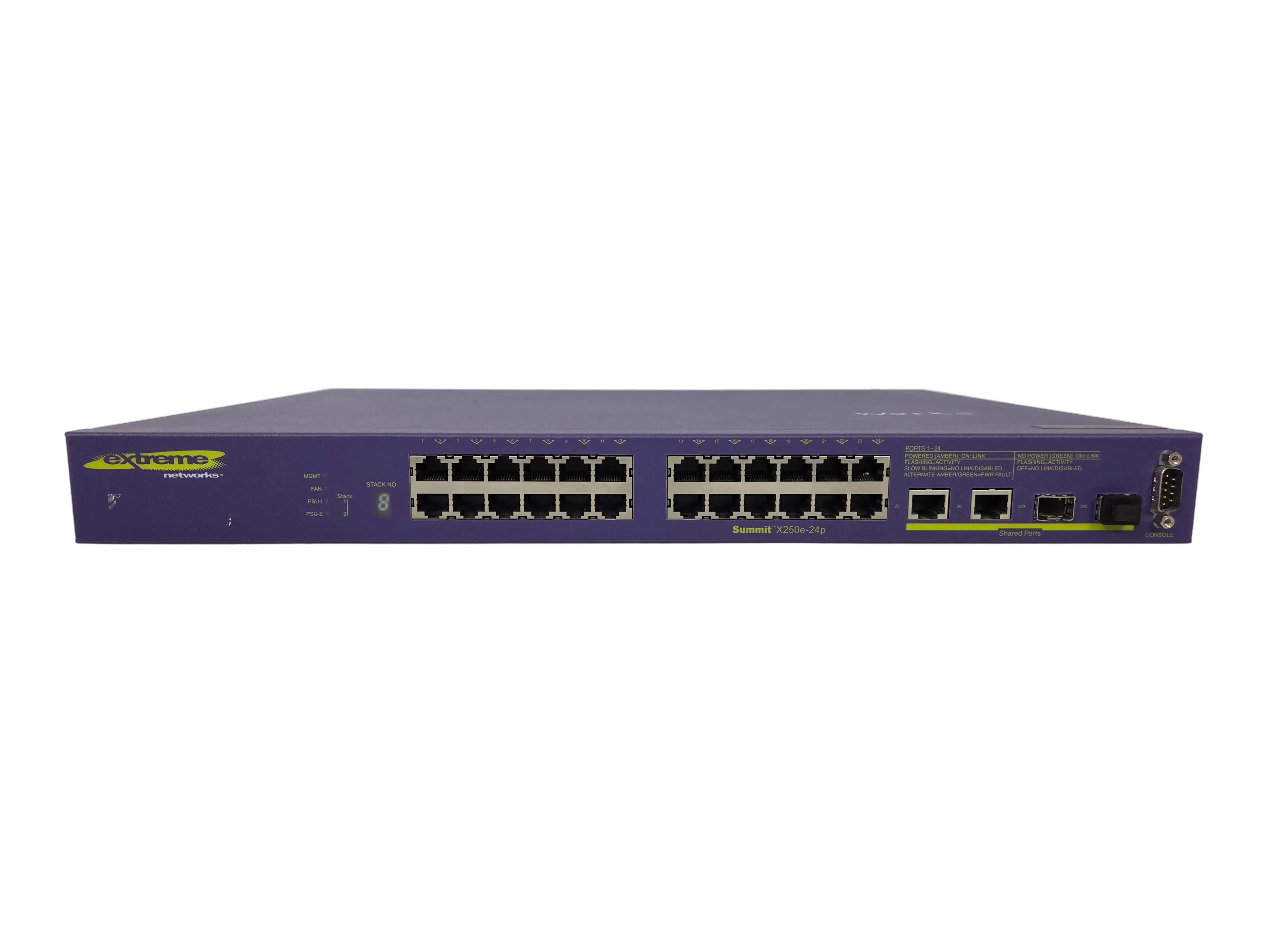 Extreme Networks X250e-24p 24-Port Network Switch