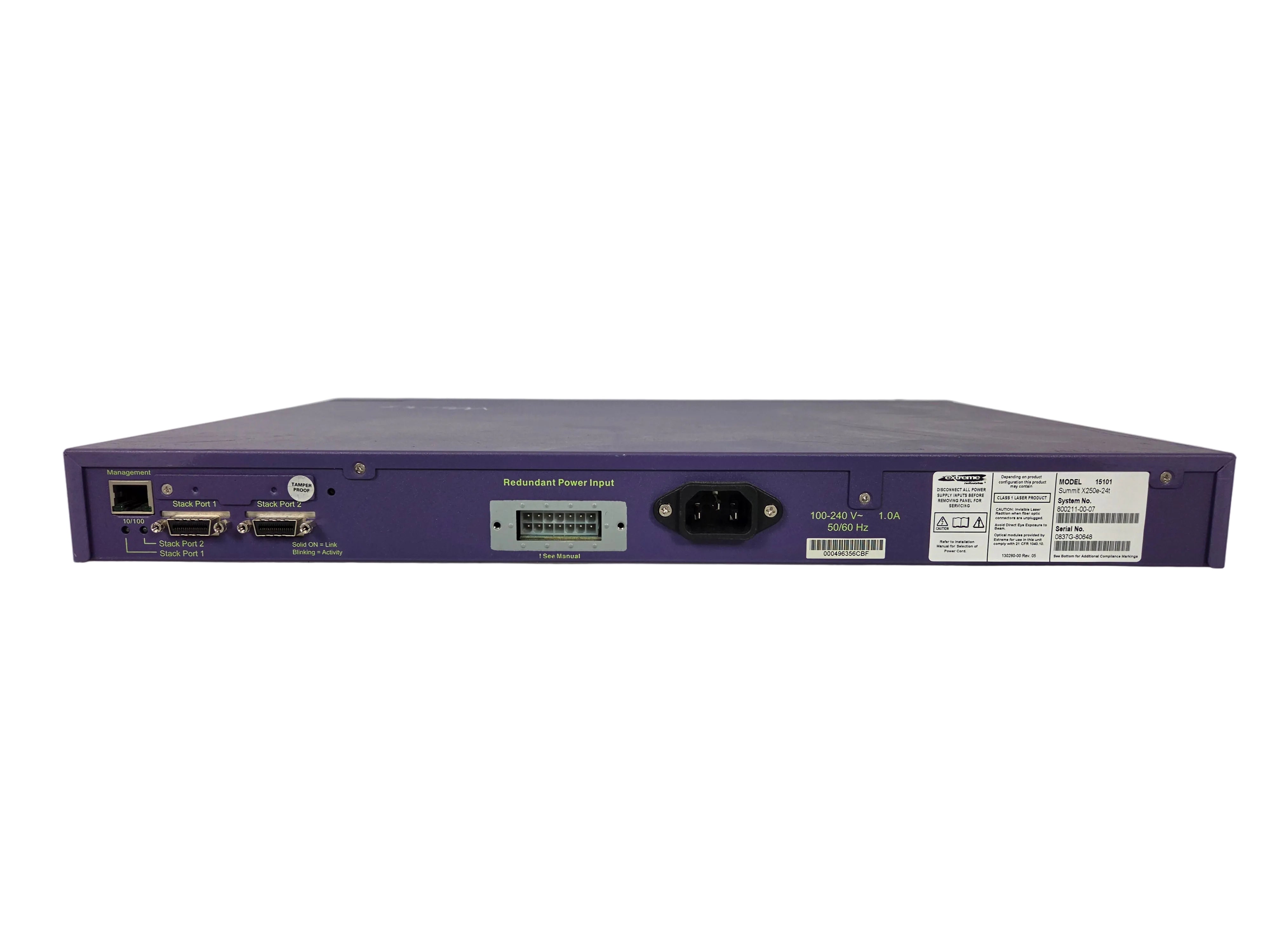 Extreme Networks X250e-24t 24-Port Network Switch