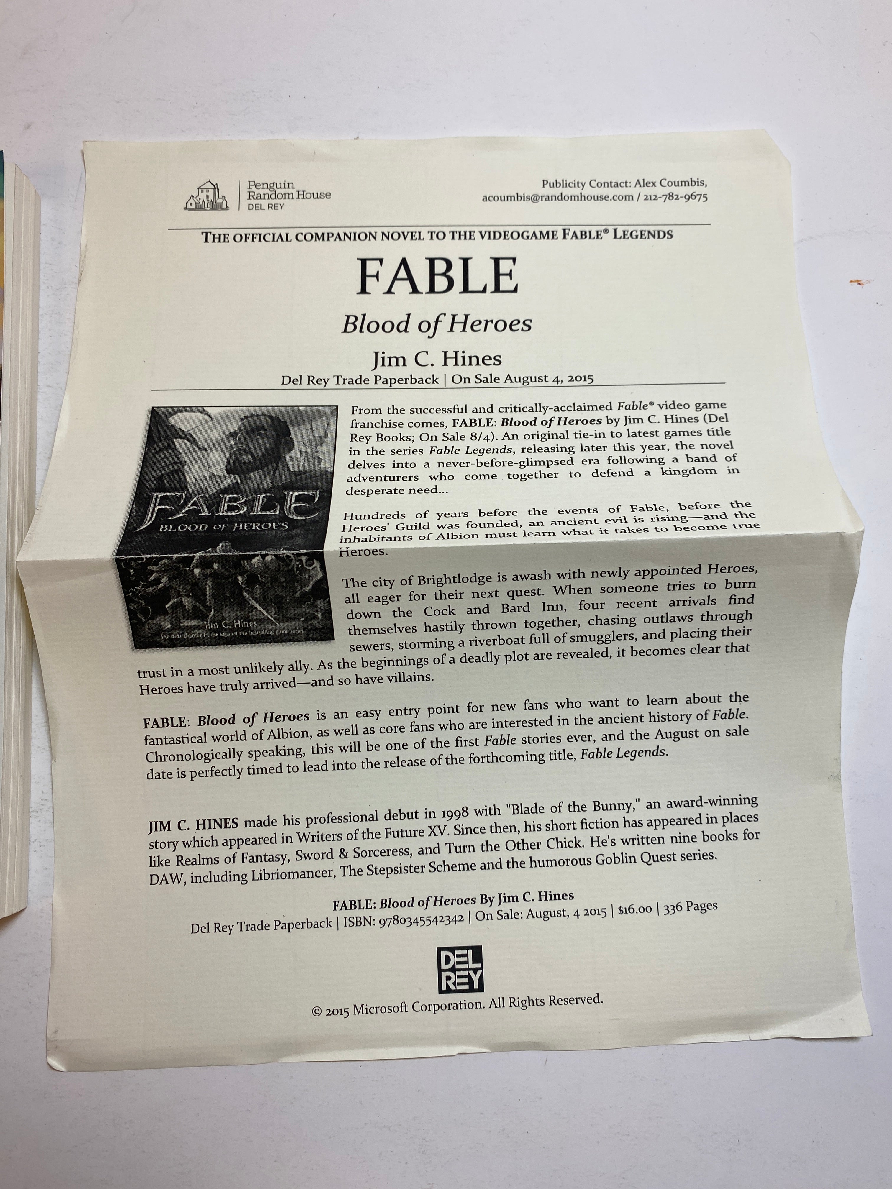 Fable Blood of Heroes Jim Hines SC 2015
