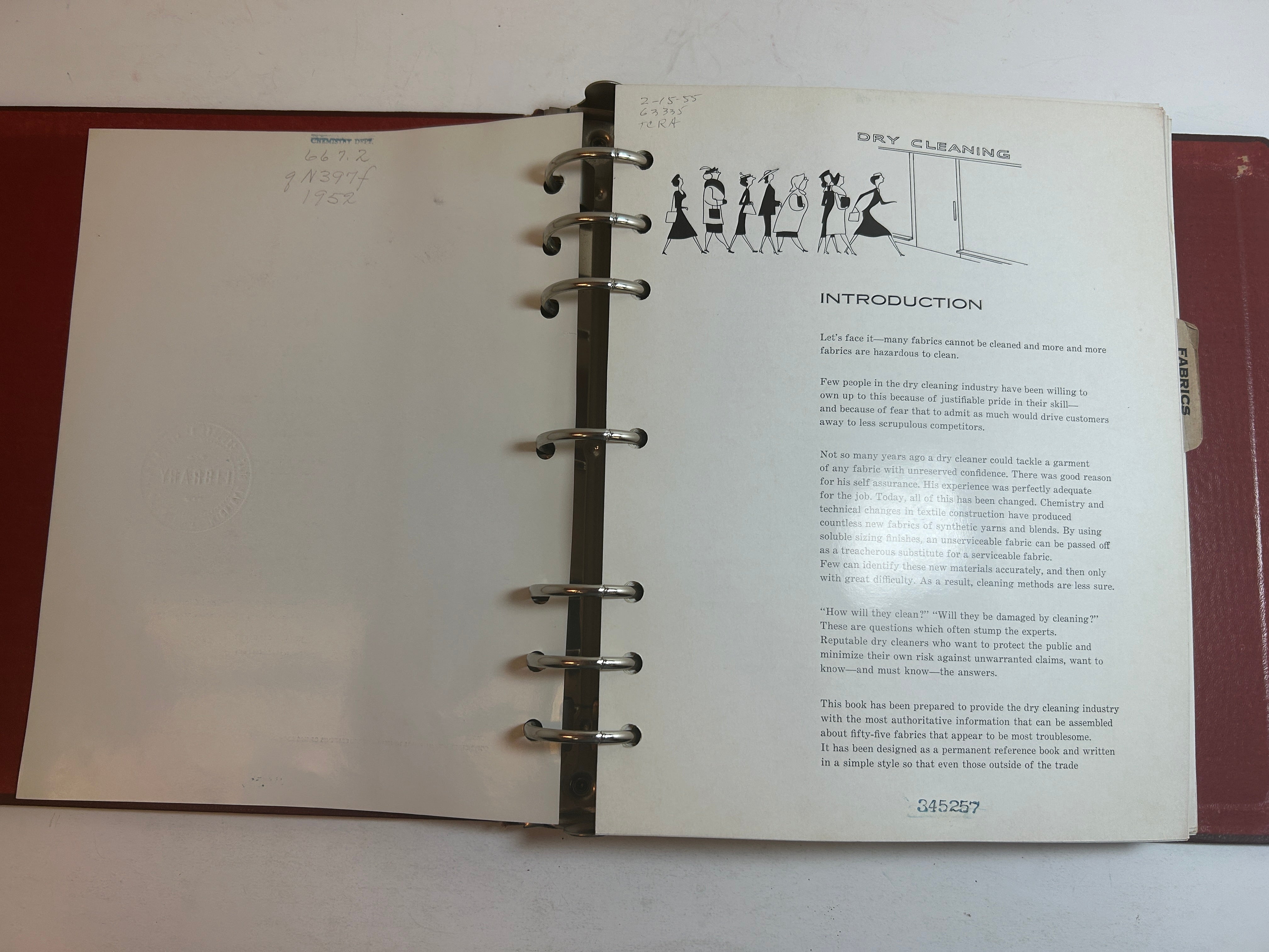 Fabrics Today & Dry Cleaning Antique Sample Book