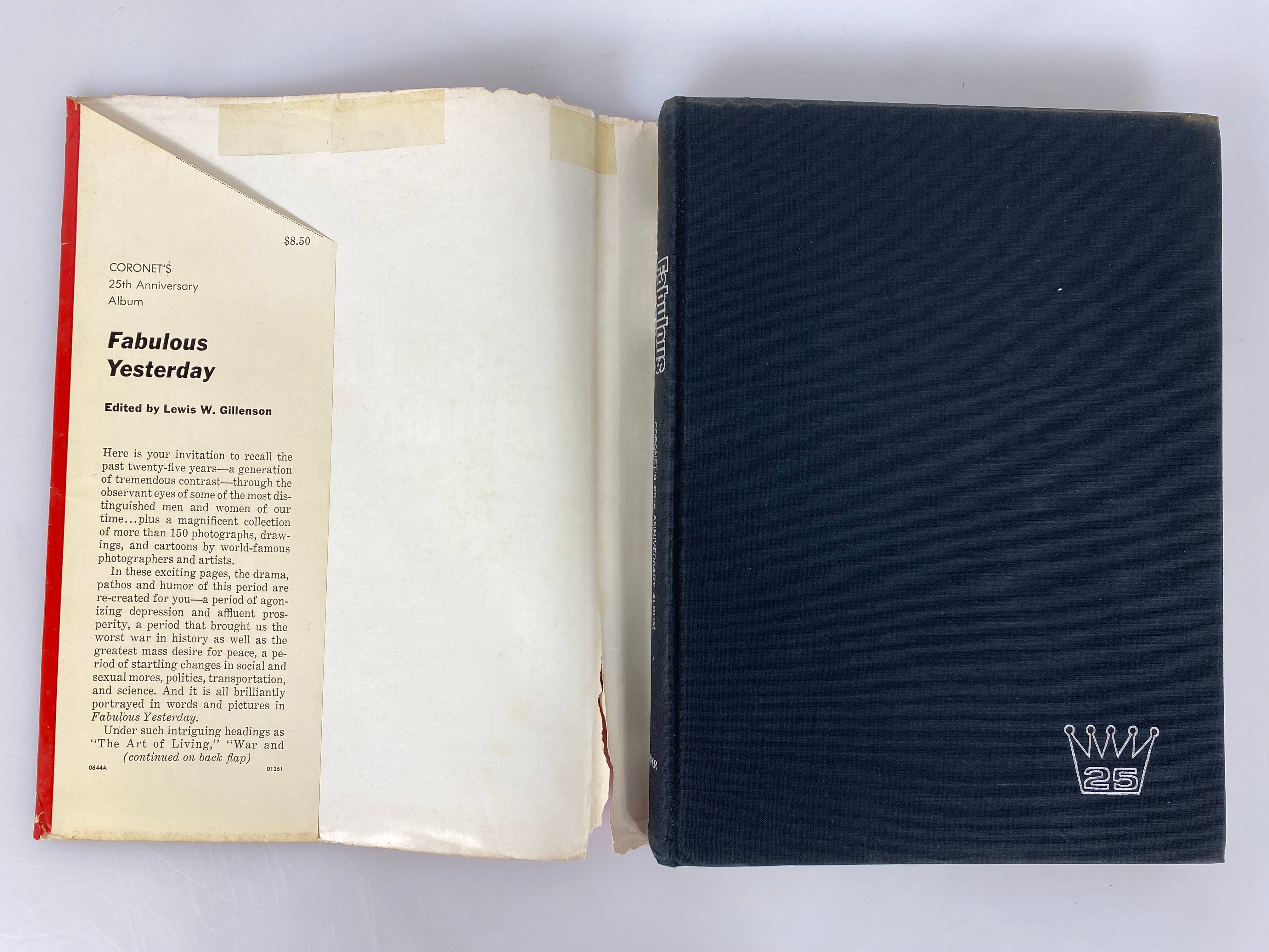 Fabulous Yesterday Coronet Magazine's 25th Anniversary 1961 1st Edition HCDJ