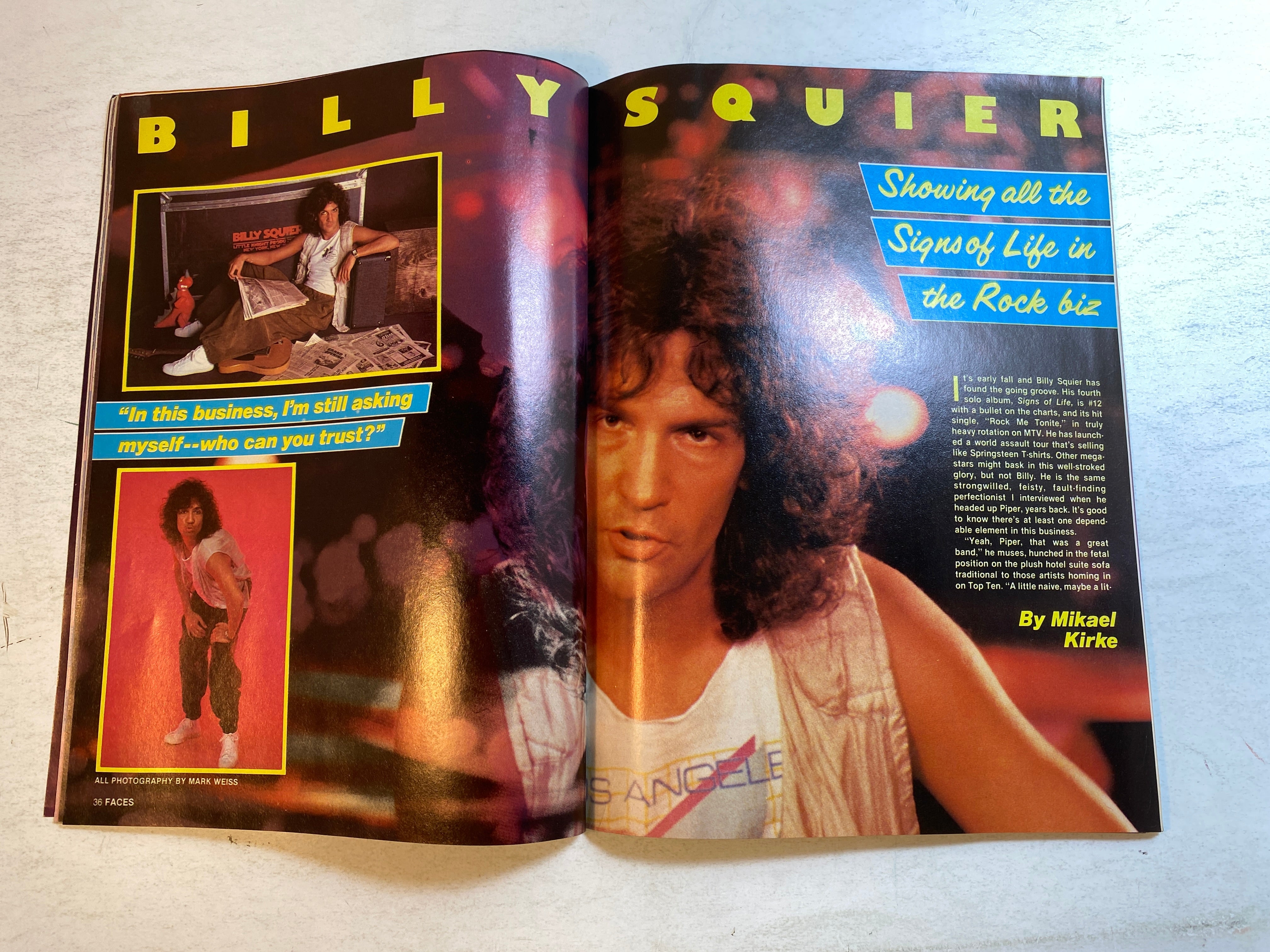 Faces Rocks Magazine December 1984 Billy Squier