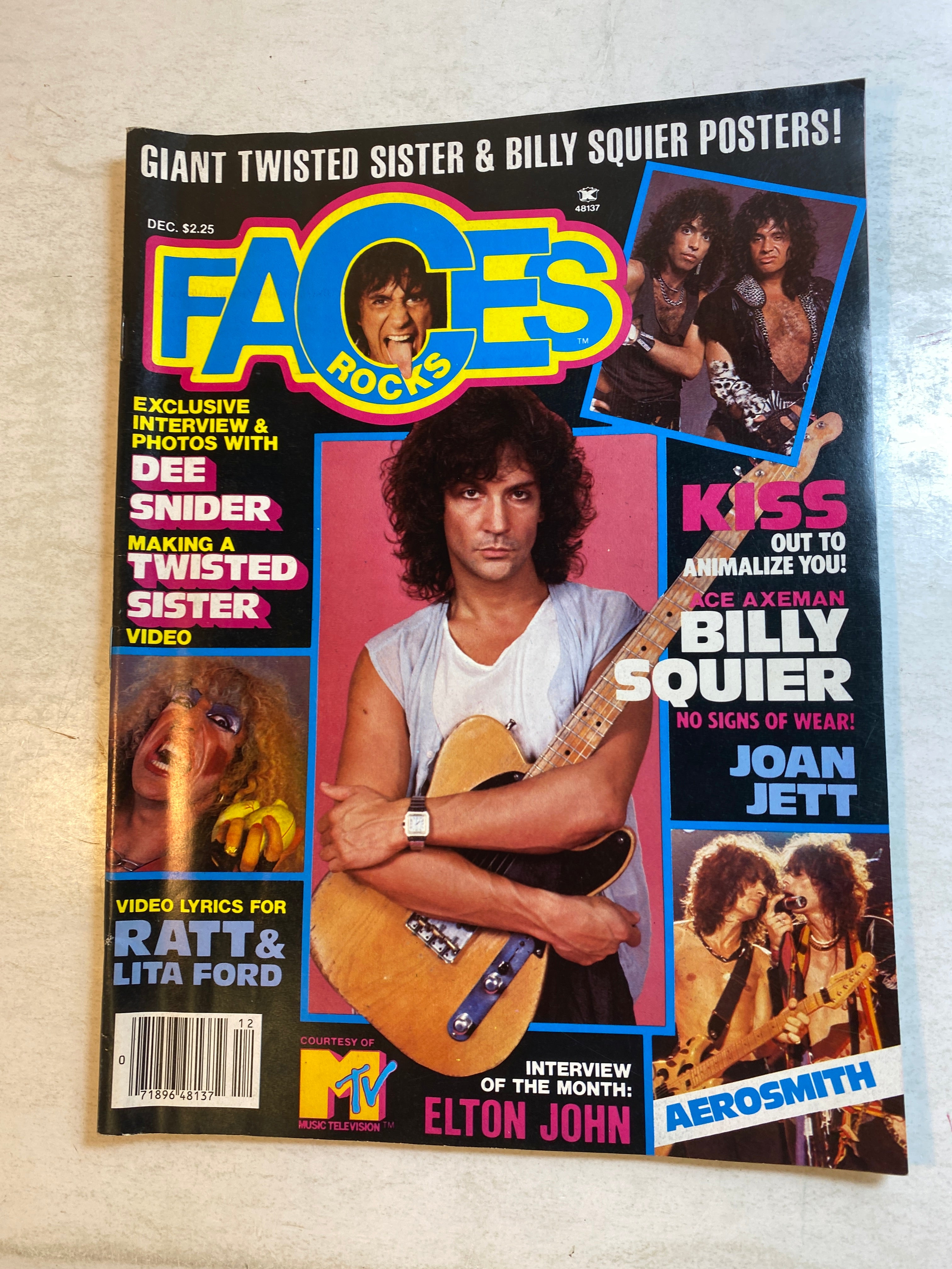 Faces Rocks Magazine December 1984 Billy Squier
