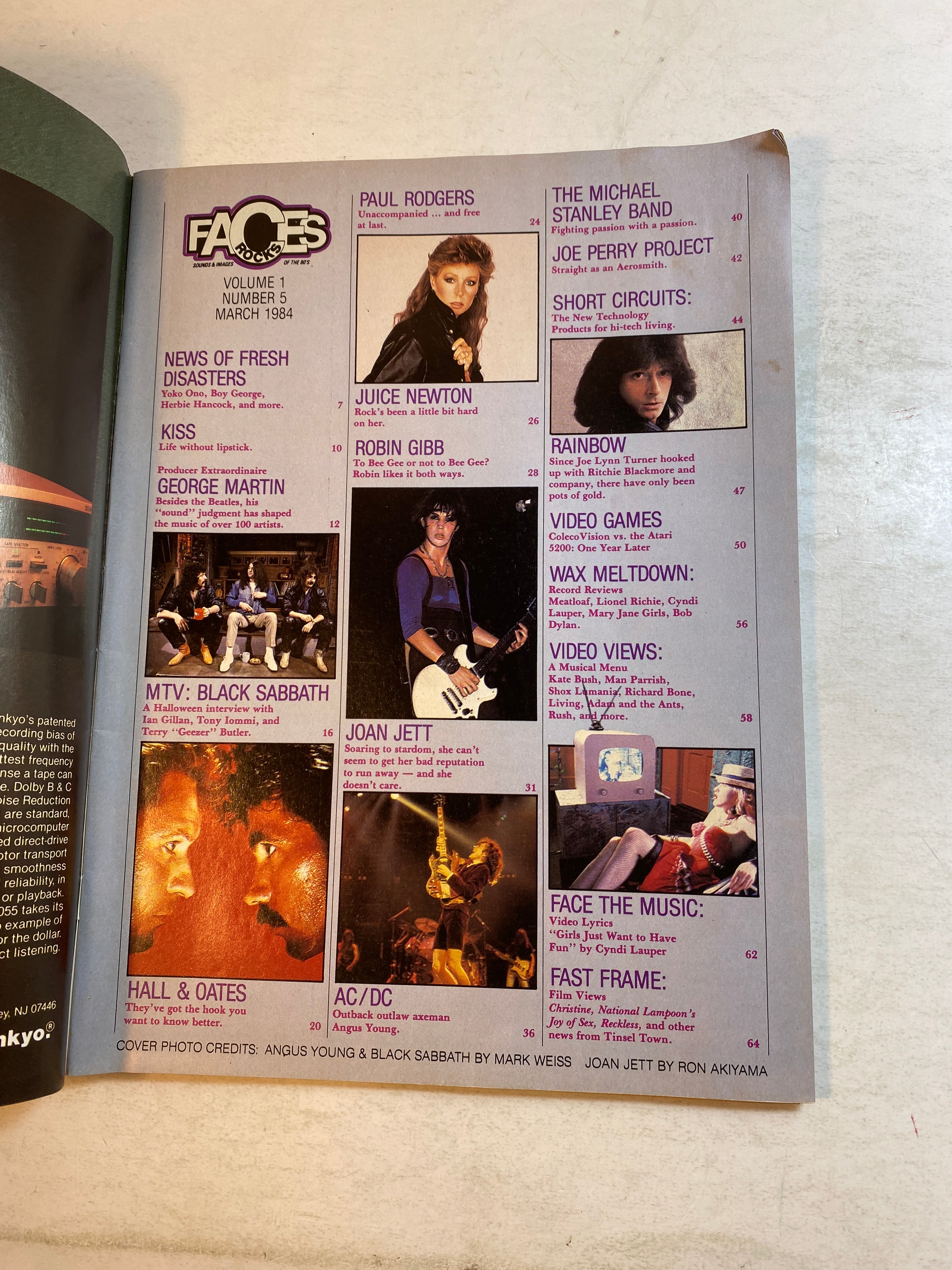 Faces Rocks Magazine March 1984 AC/DC Angus Young