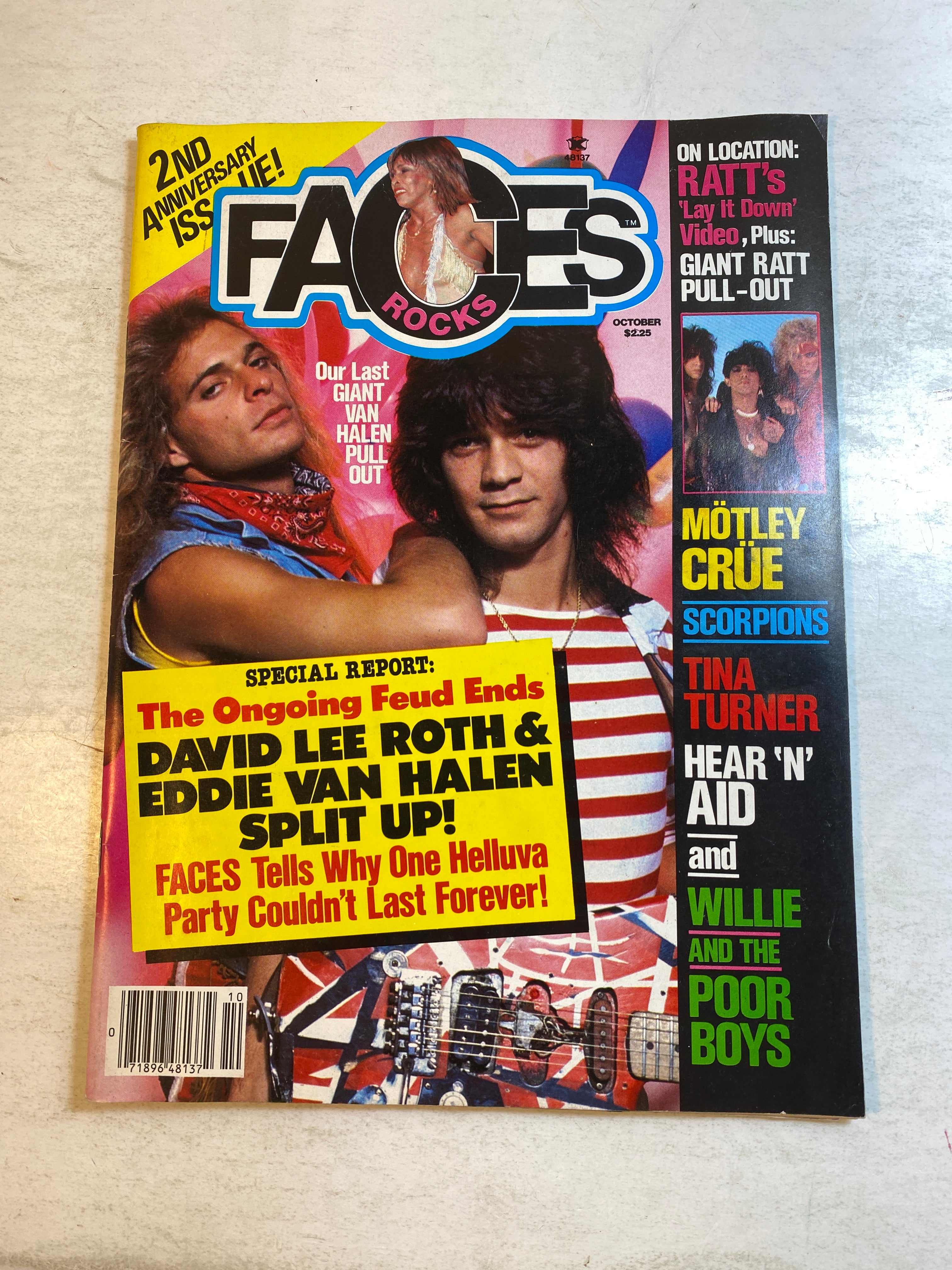 Faces Rocks Magazine October 1985 Van Halen