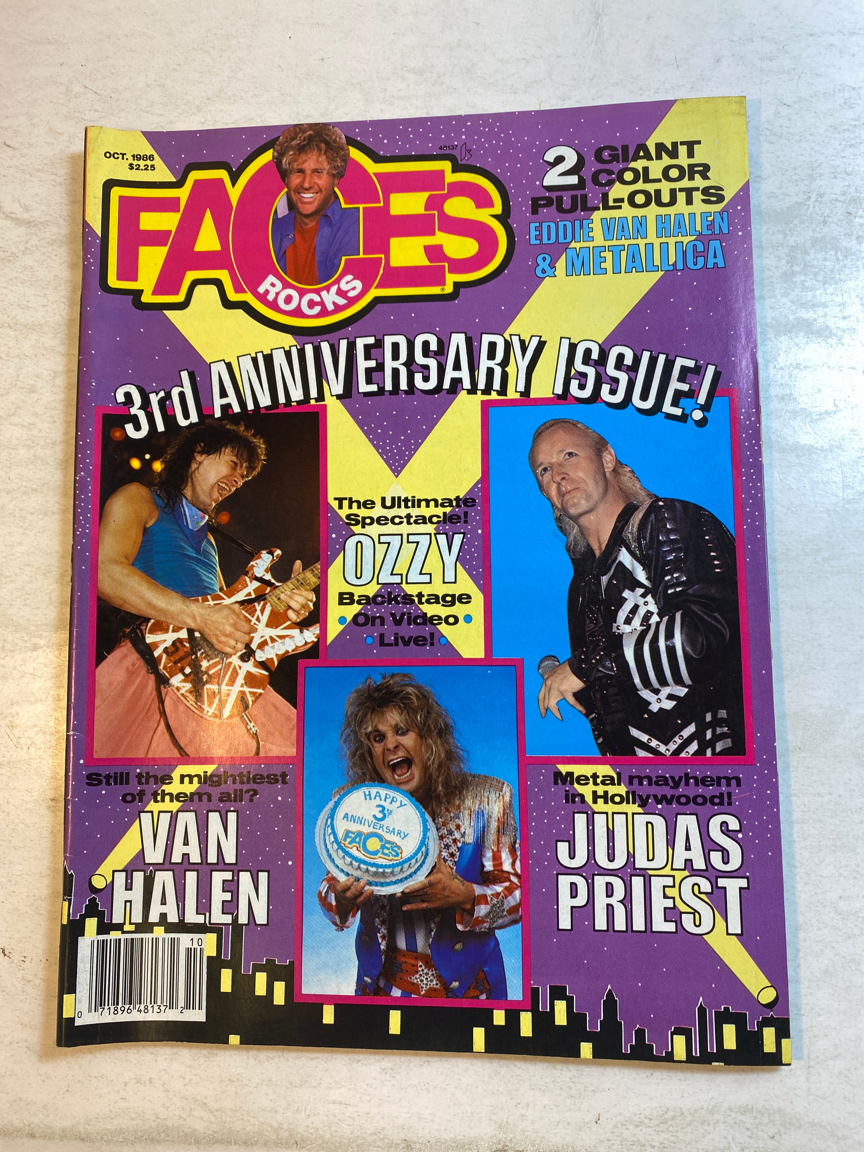 Faces Rocks Magazine October 1986 Ozzy Van Halen Judas Priest