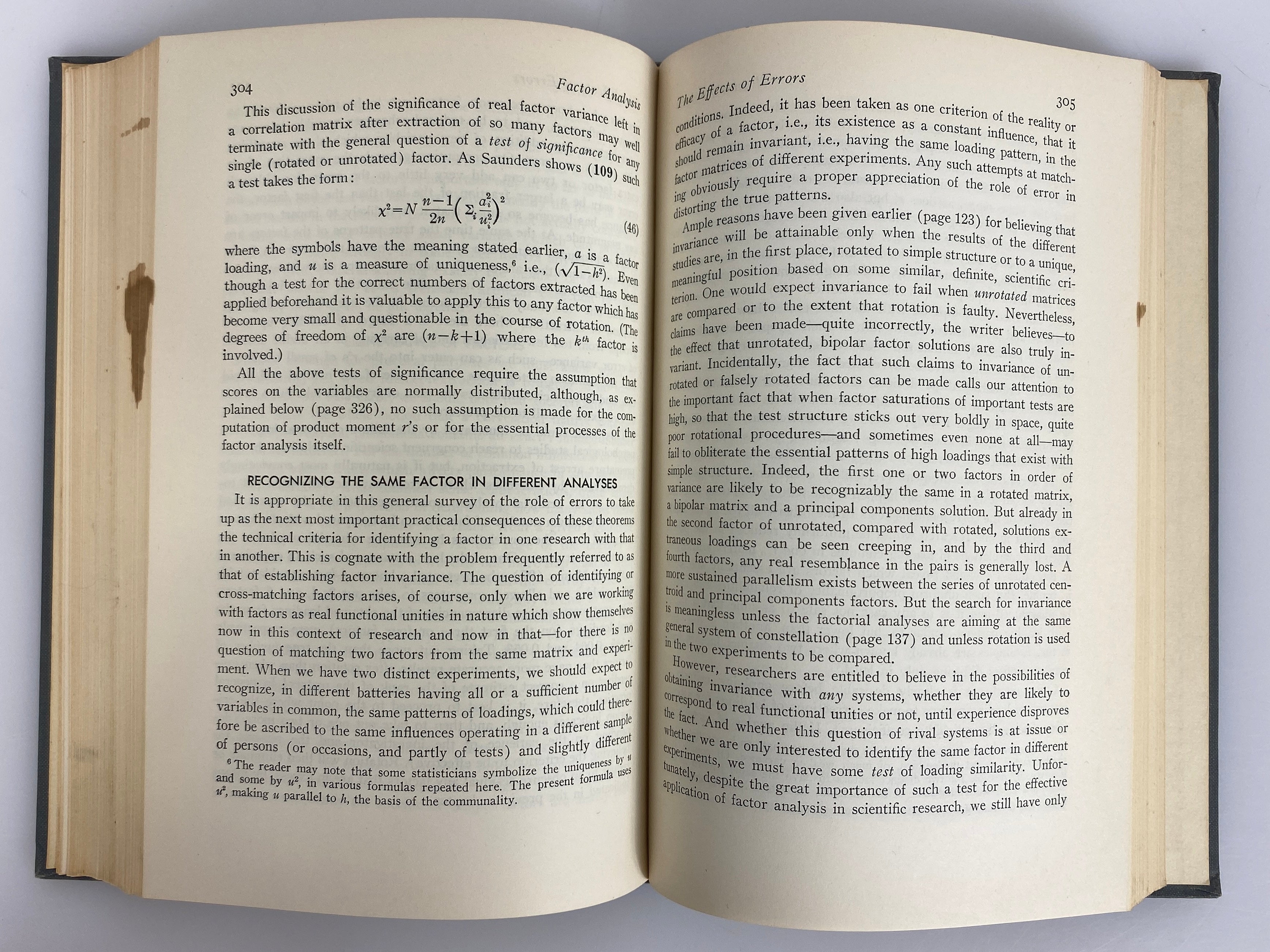 Factor Analysis by Raymond Cattell 1952 Vintage Harper & Brothers HC