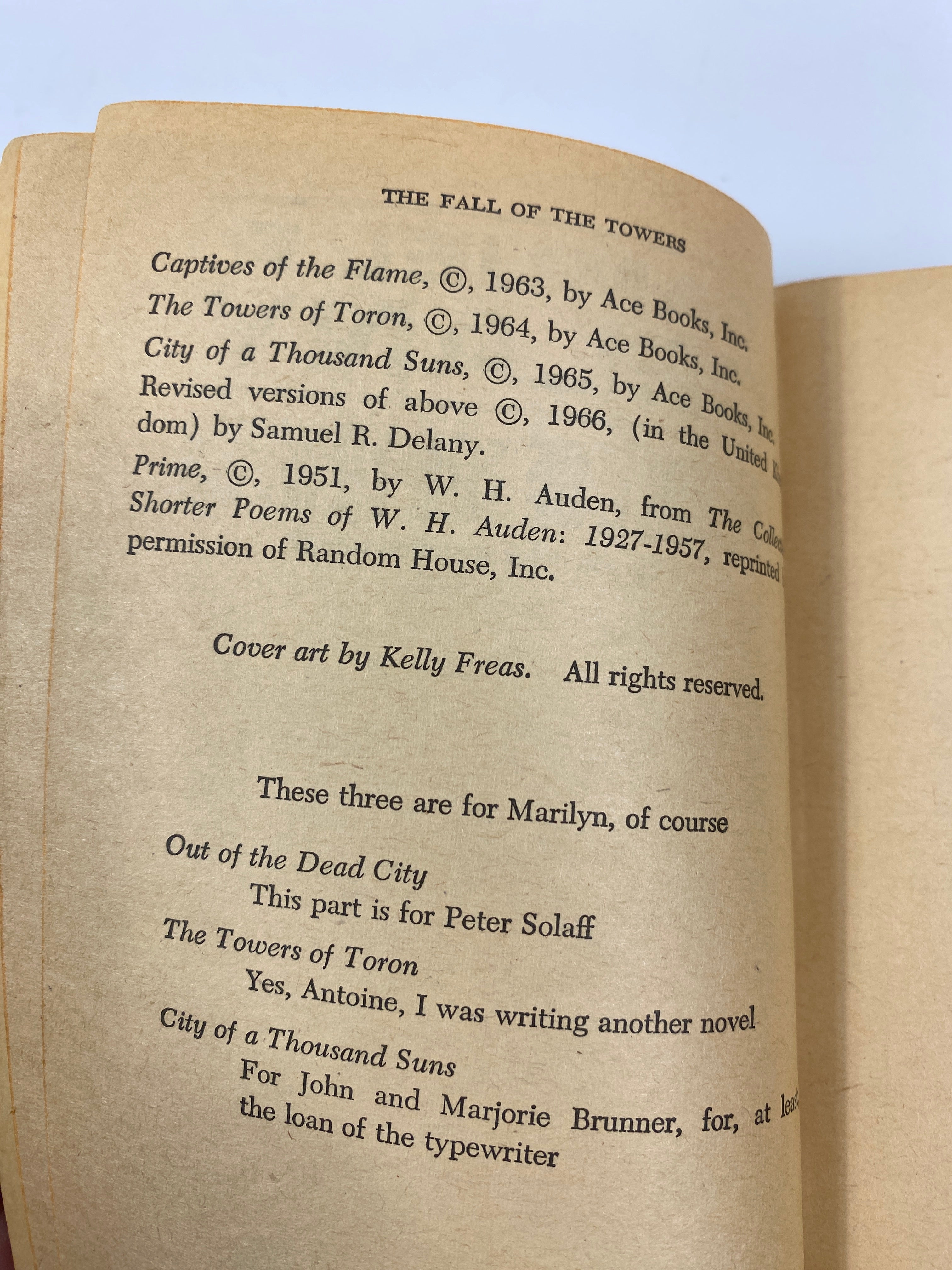 Fall of the Towers Samuel Delaney Paperback SC 1966