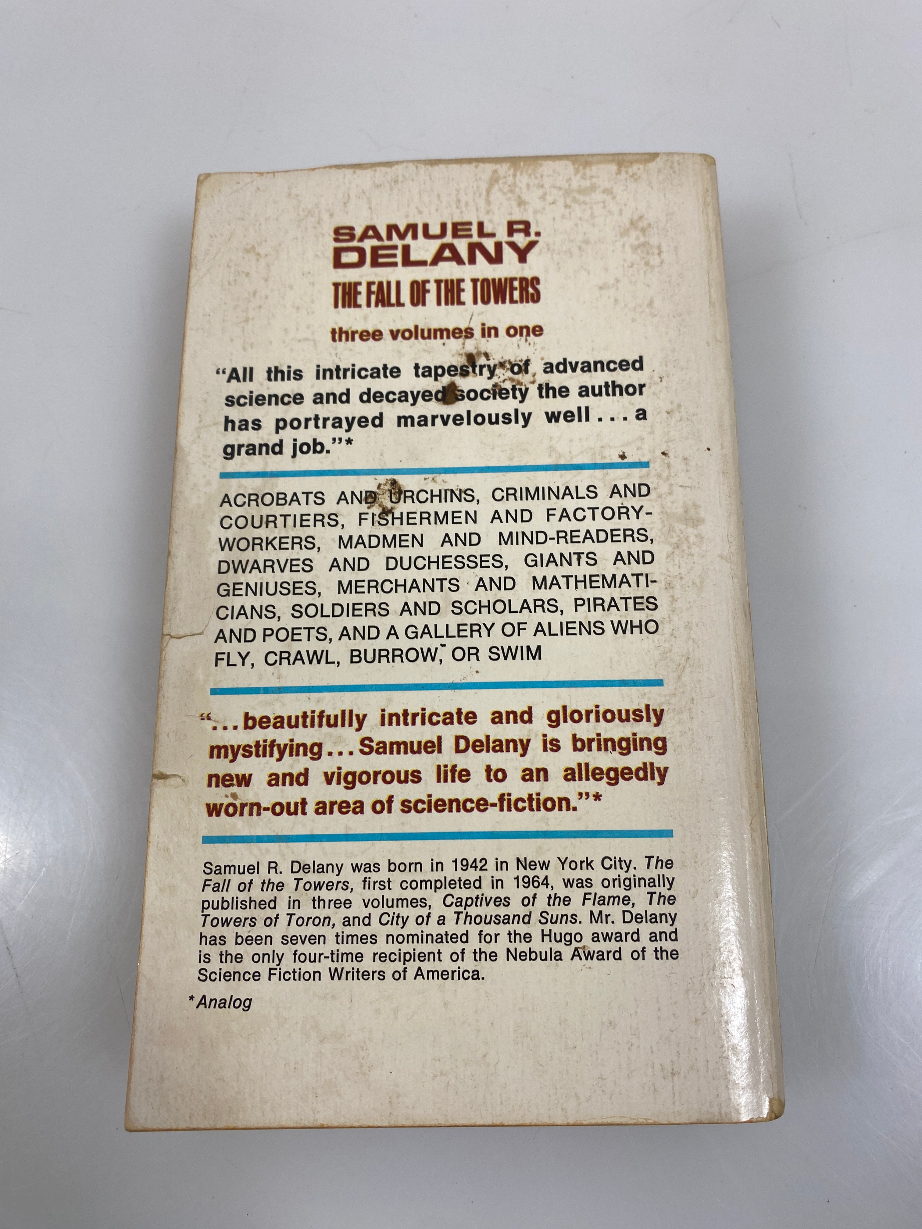 Fall of the Towers Samuel Delaney Paperback SC 1966