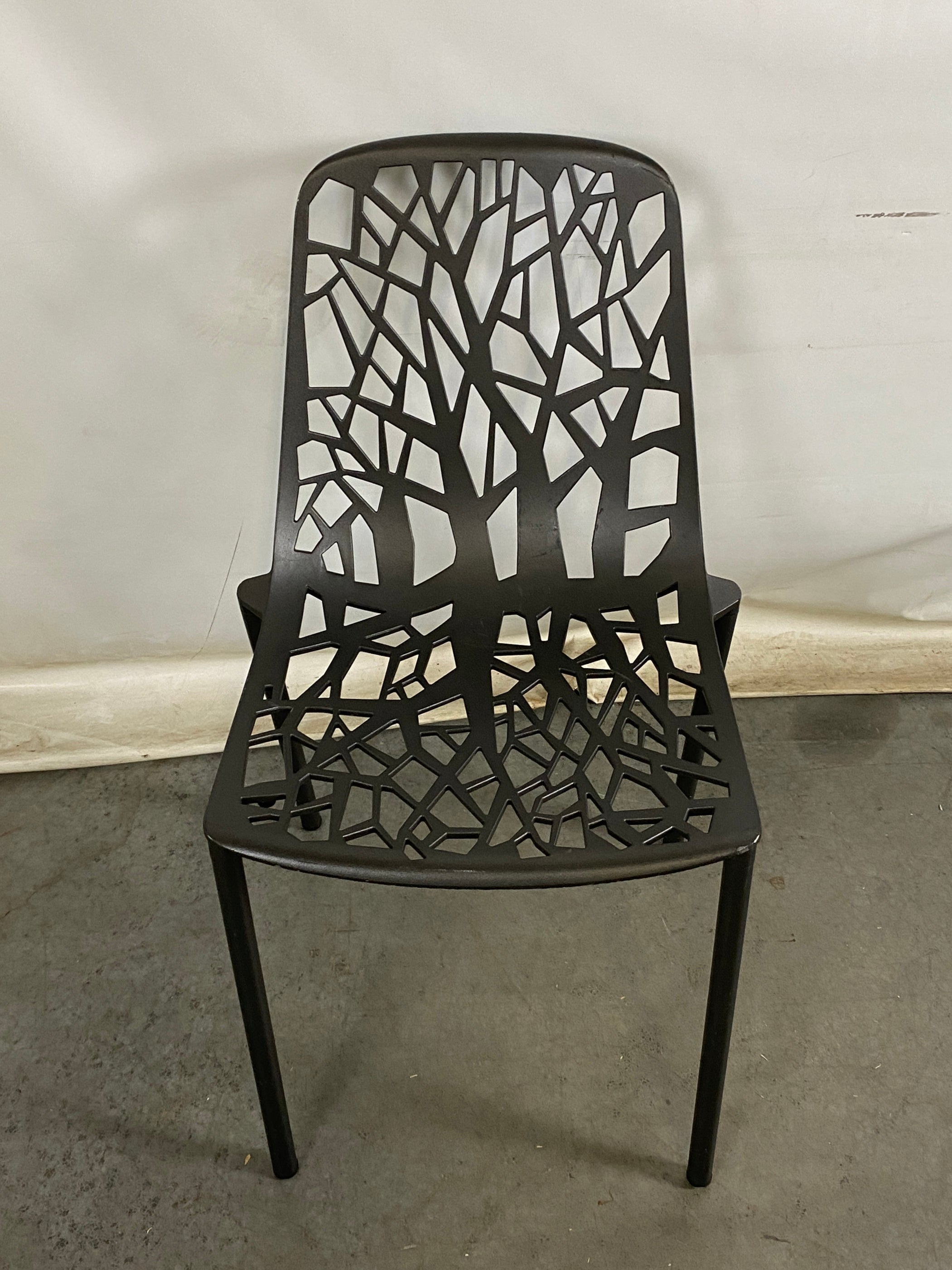 Fast Black Patterned Metal Chair