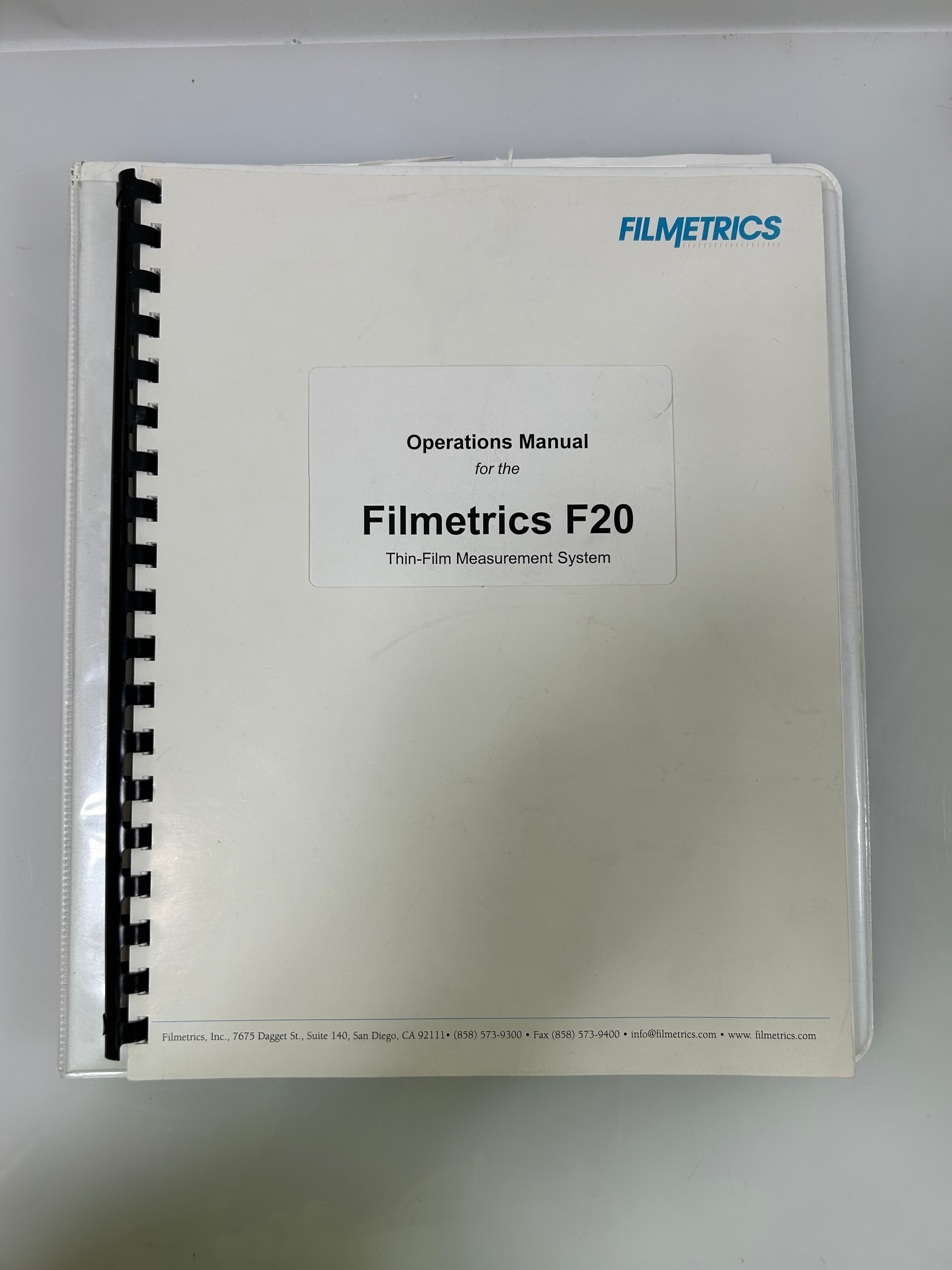 Filmetrics F20 Spectroscopic Reflectometry System