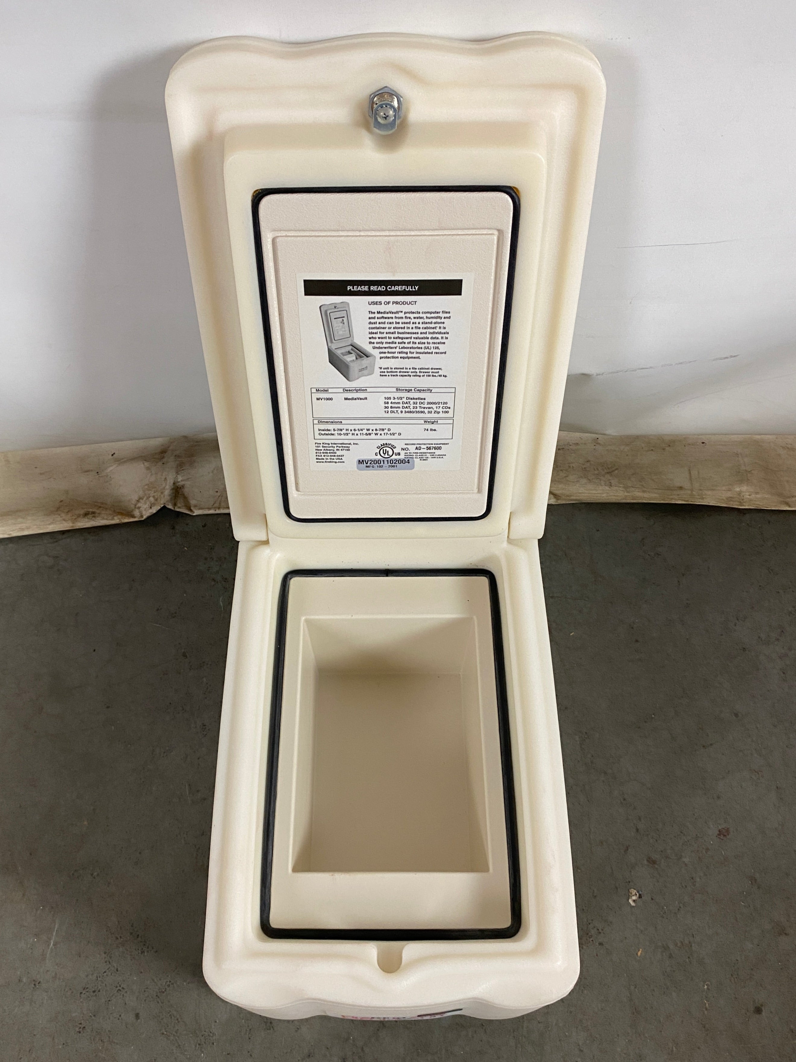 Fireking Lockable White Safe