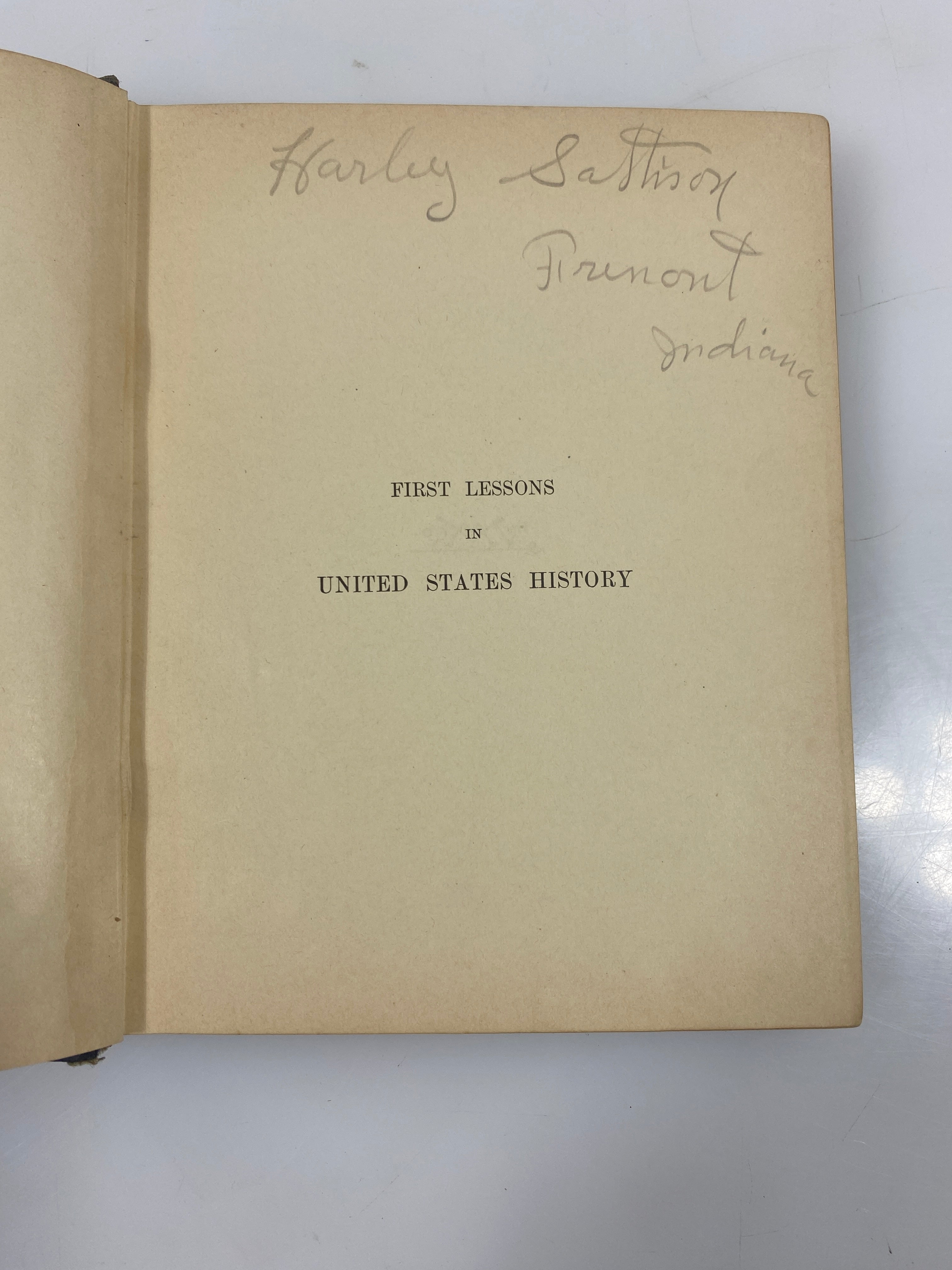 First Lessons in United State History Channing 1912 HC