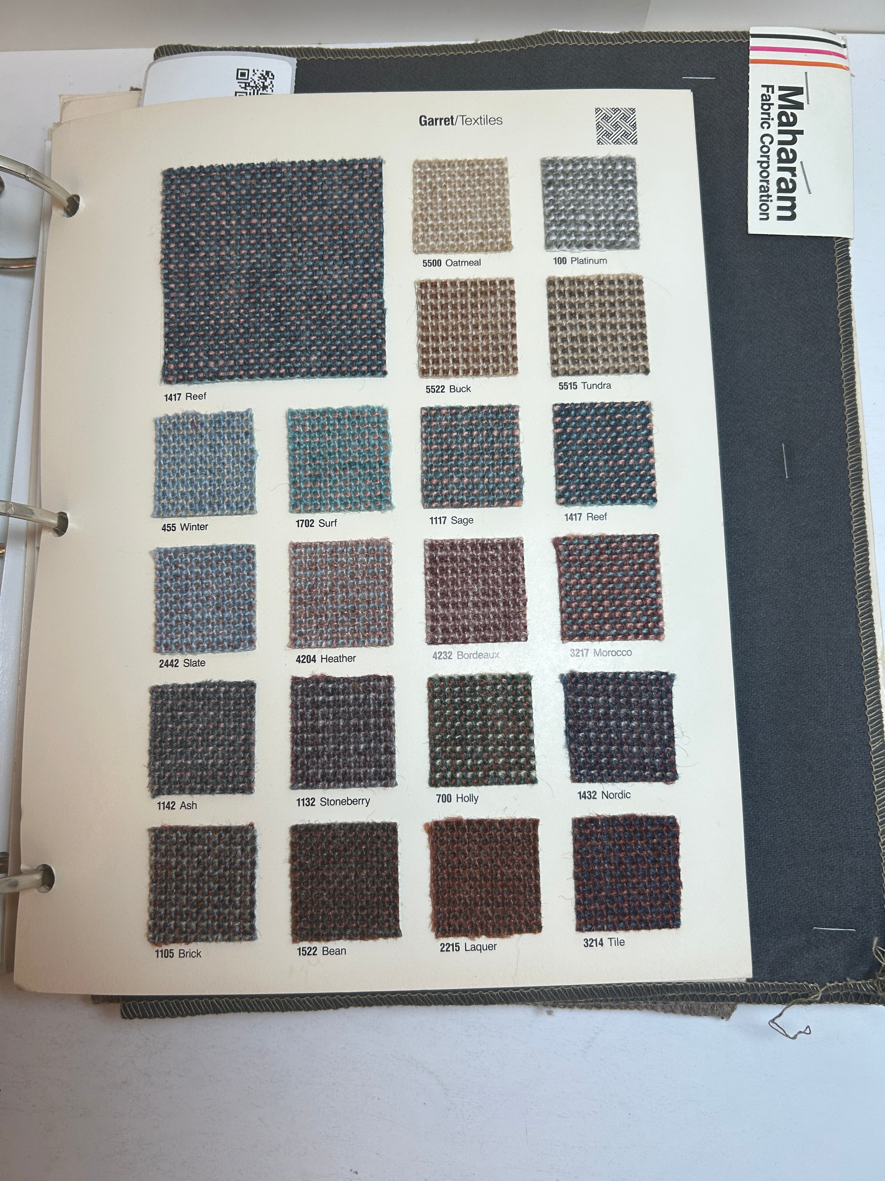 Flame Resistant Upholstery Textile Sample Book