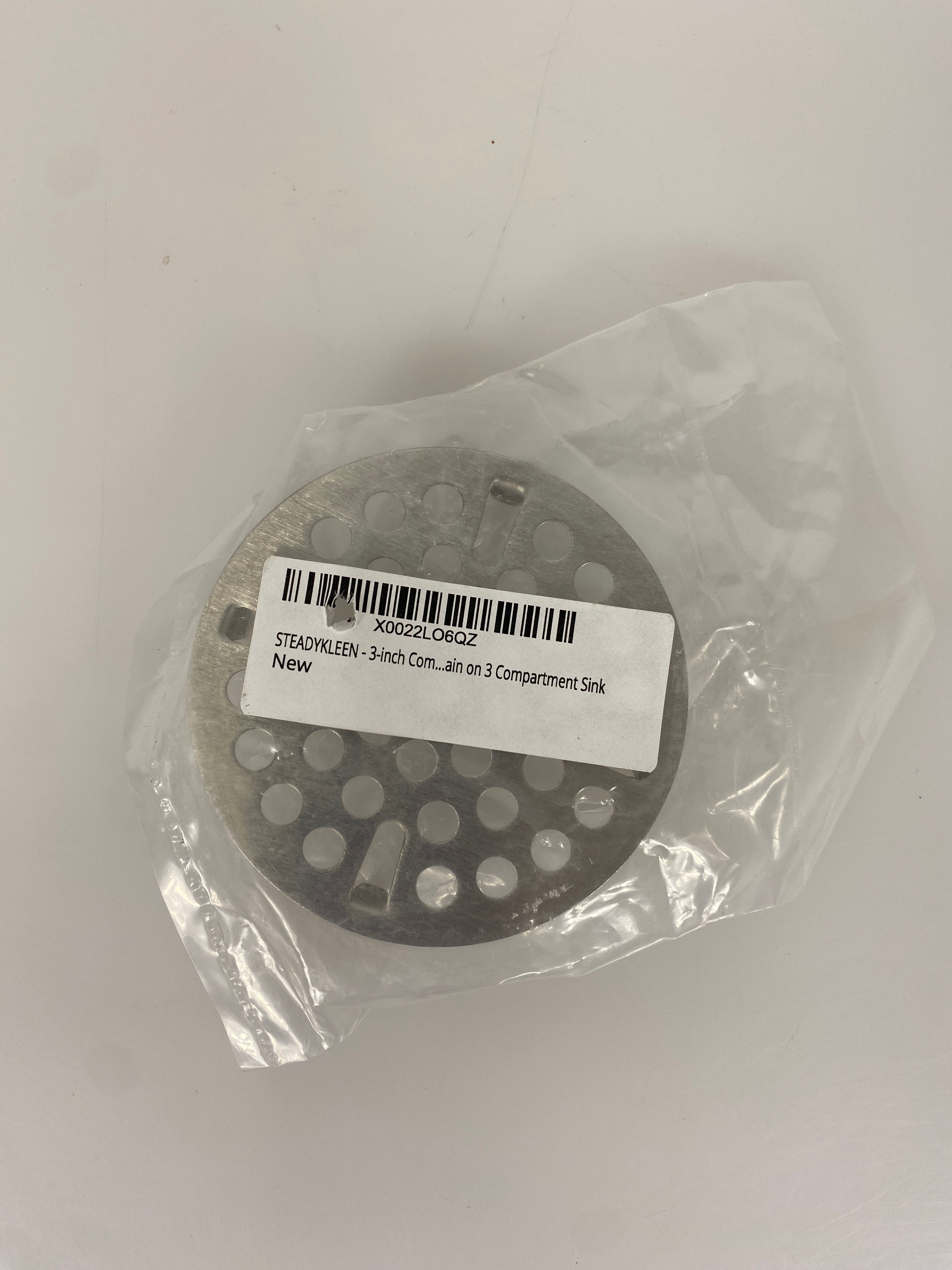 Flat S.S. Strainer for 3" Sink Pack of 3