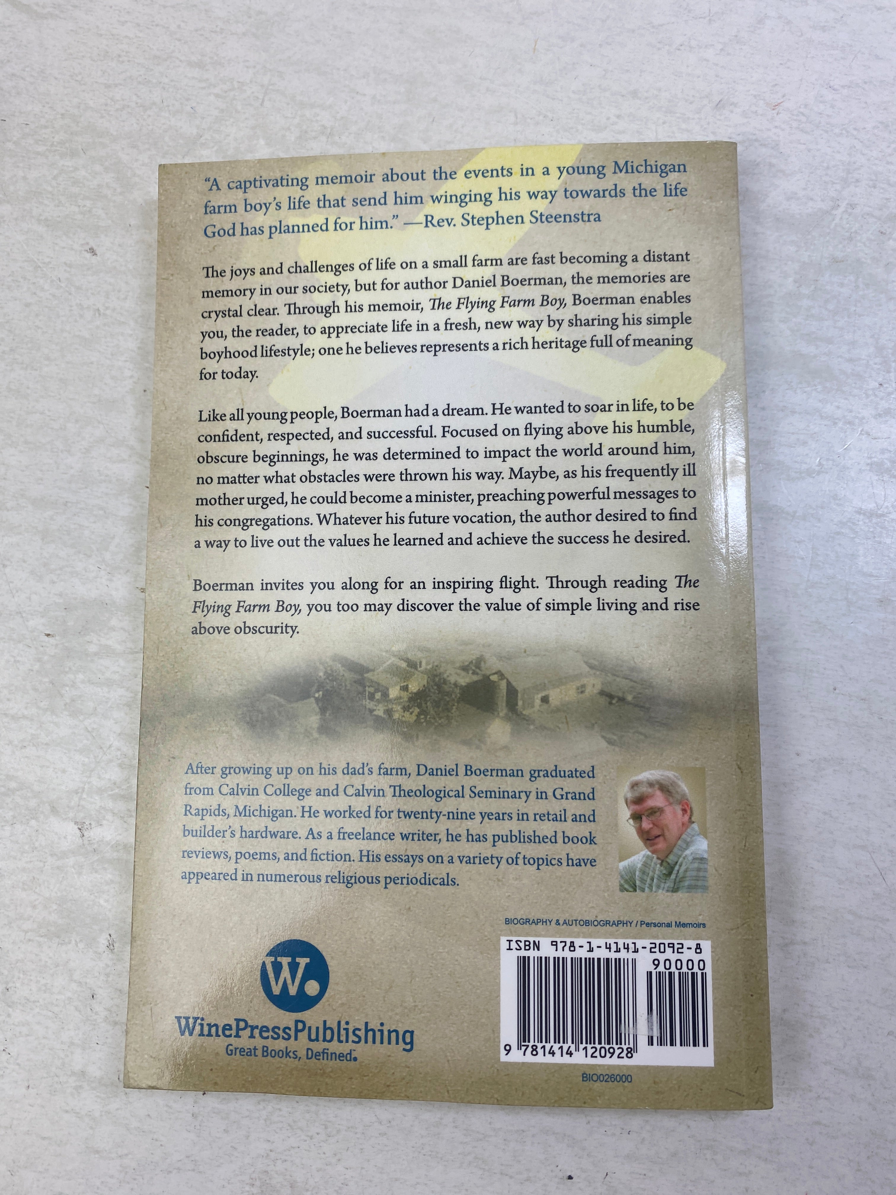Flying Farm Boy Michigan Memoir Boerman SC 2011 *Signed*