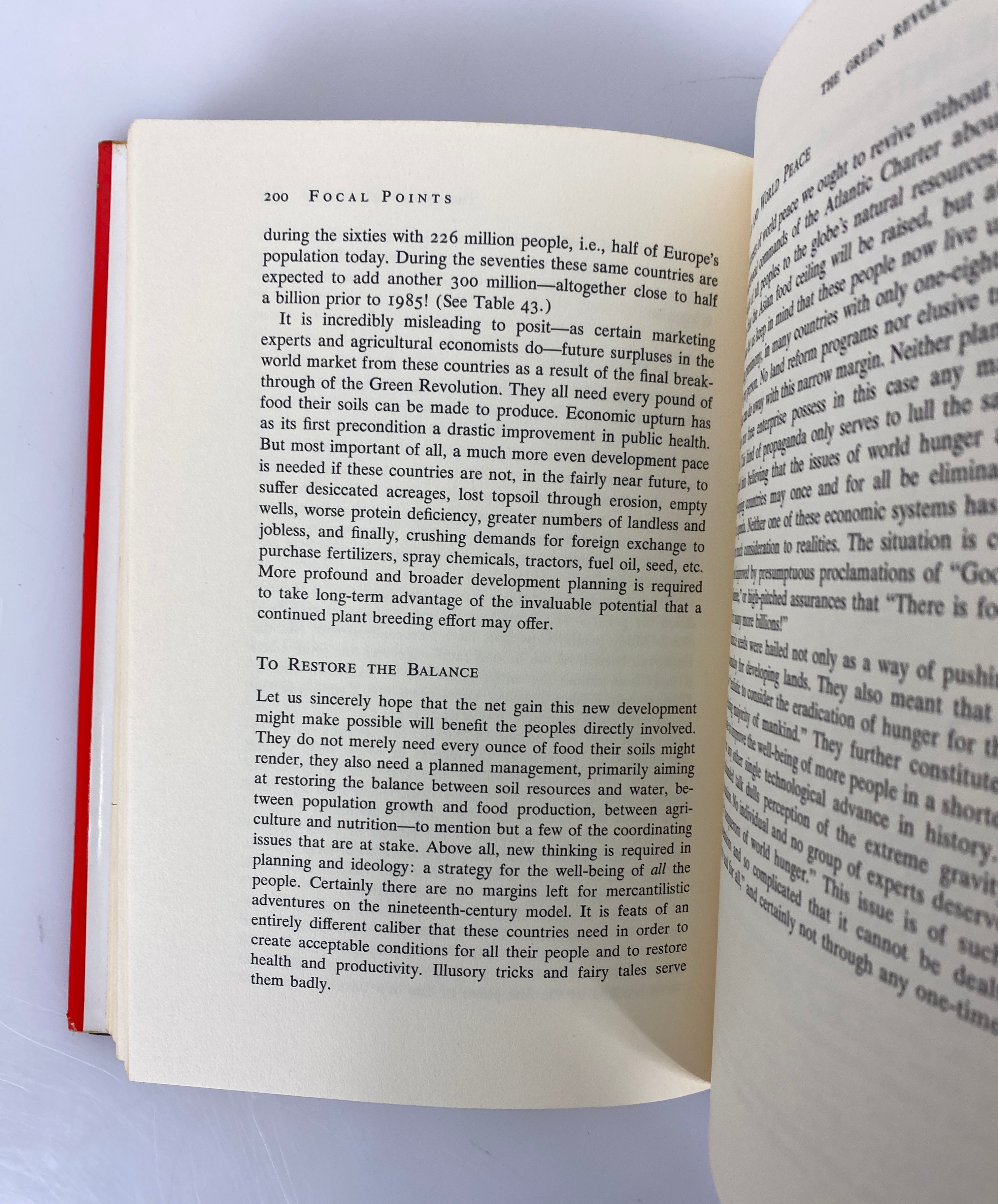 Focal Points a Global Food Strategy by Borgstrom 1973 Signed First Print HCDJ