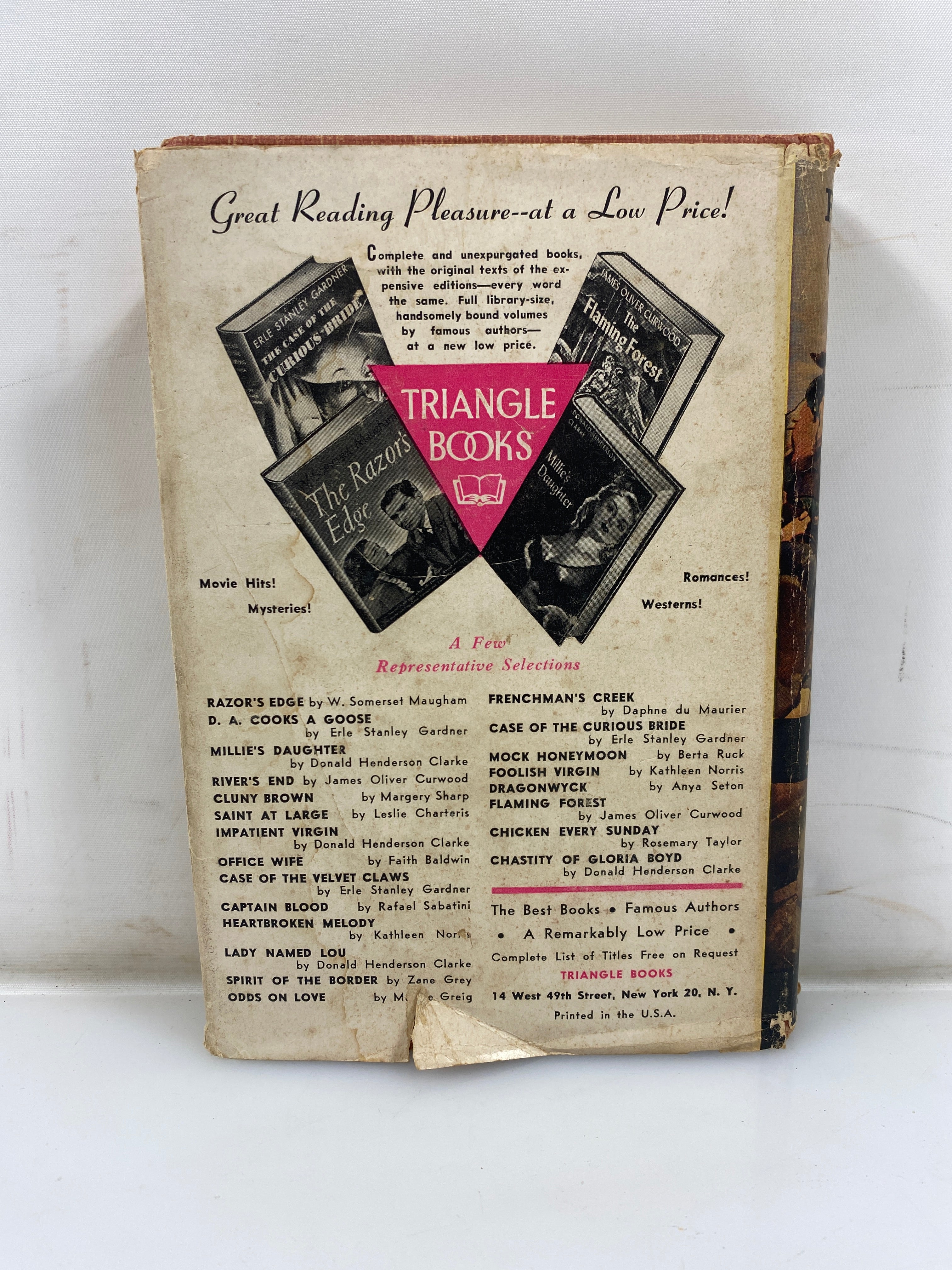 Fool's Goal B.M. Bower Triangle Books 1947 HCDJ