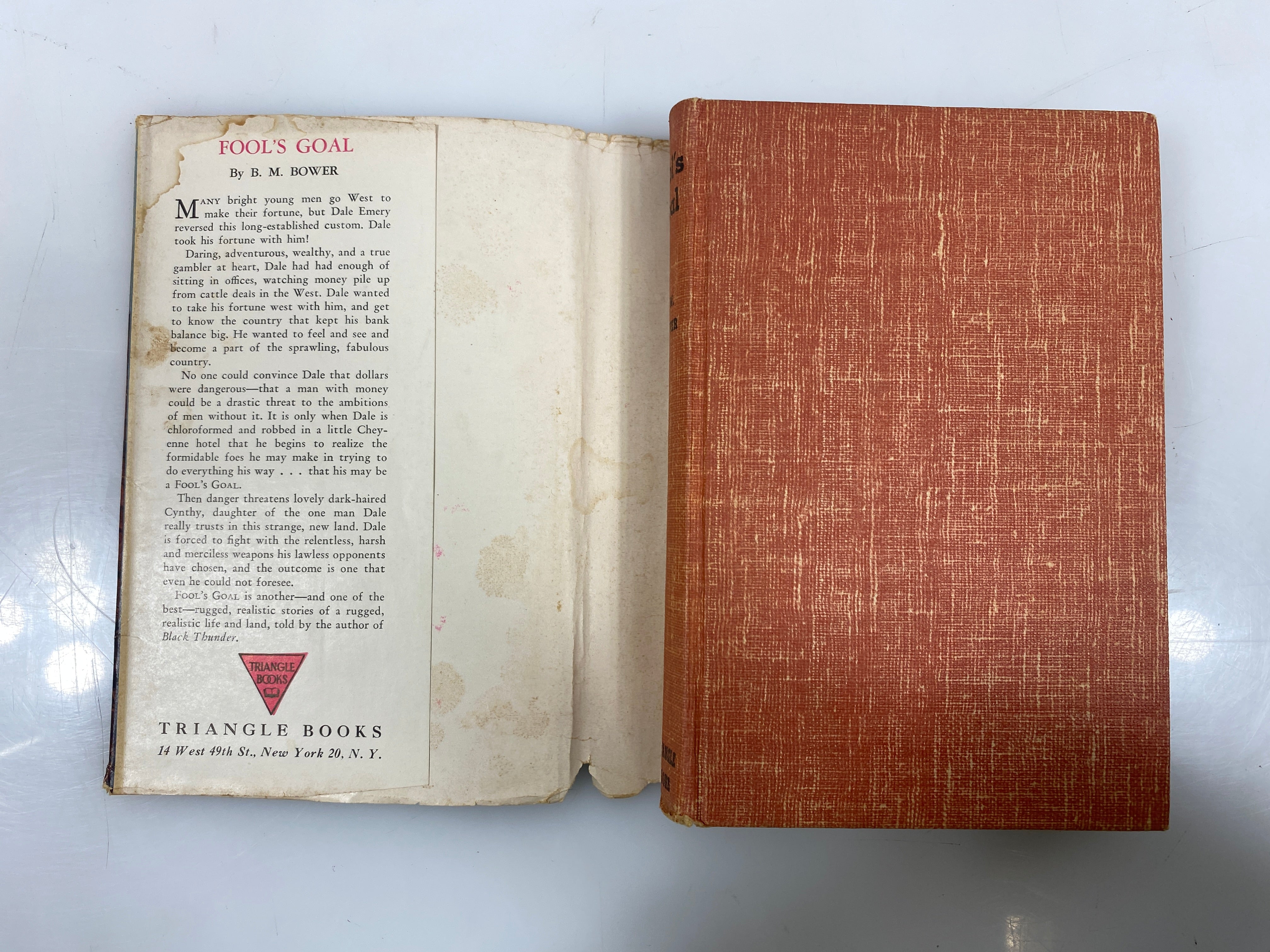 Fool's Goal B.M. Bower Triangle Books 1947 HCDJ