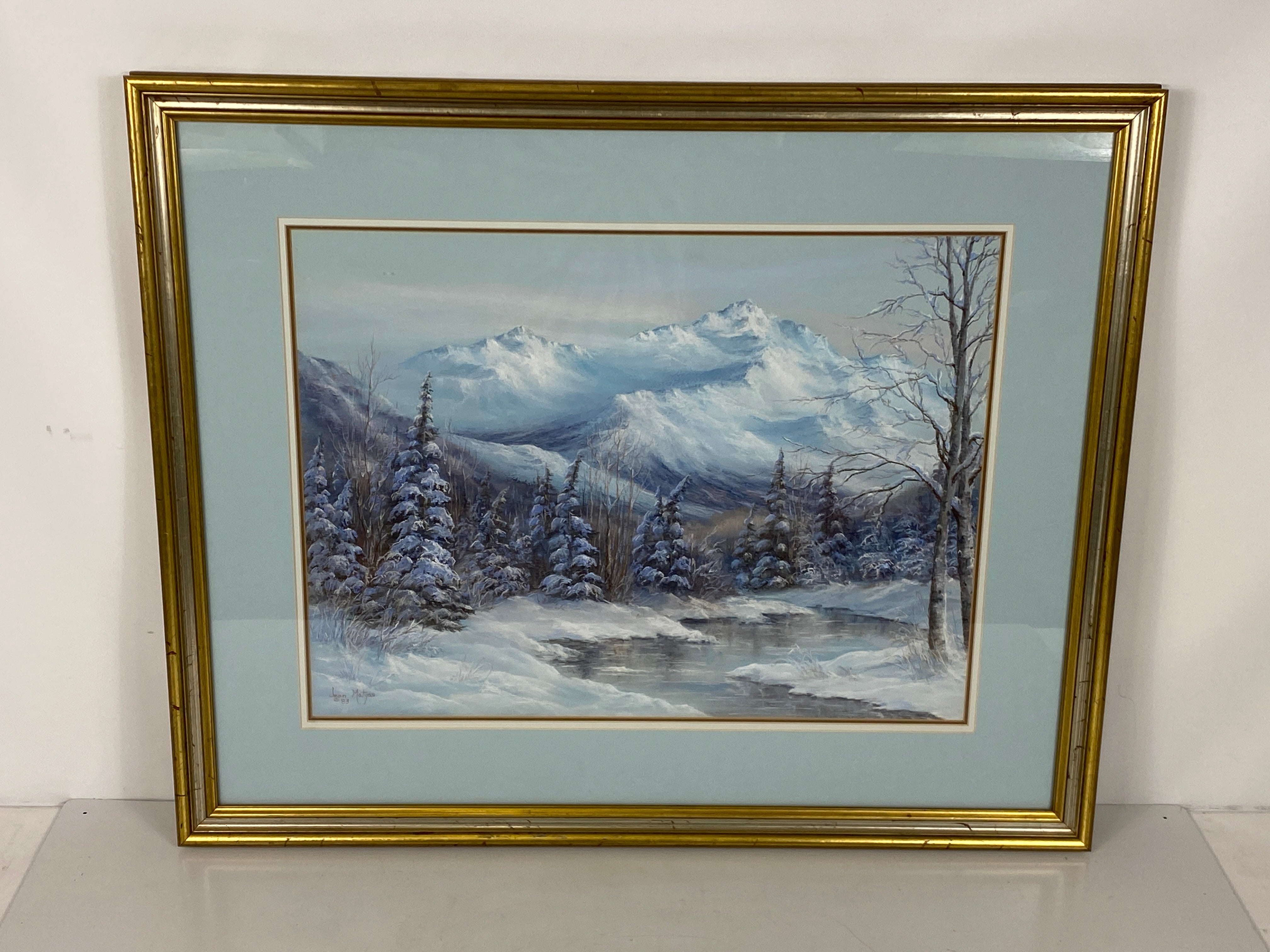 Framed 1983 Alaskan Landscape Pastel by Jean Matyas (1932-2015)