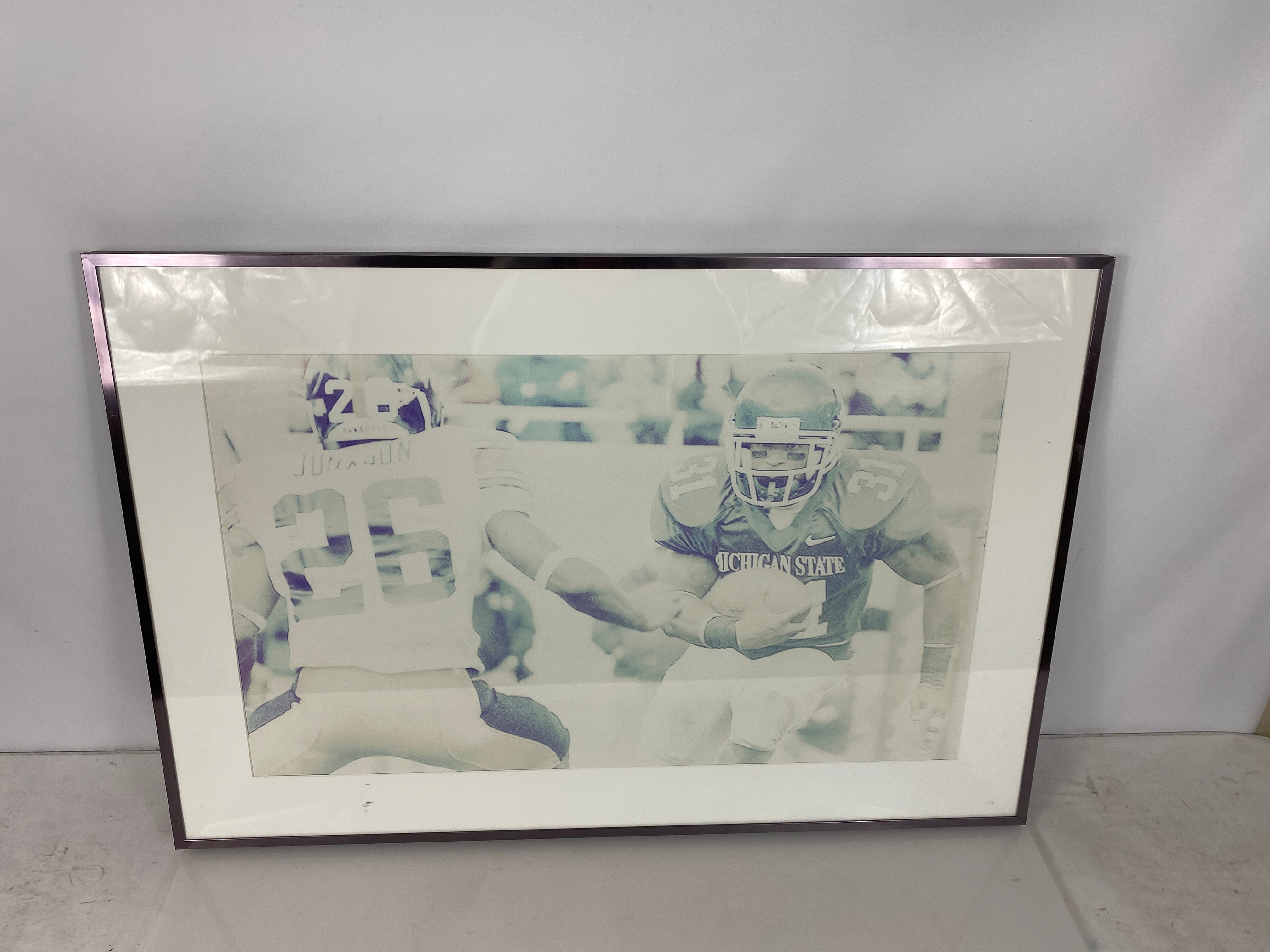 Framed MSU Football vs Iowa 2003 Jaren Hayes and Jovon Johnson