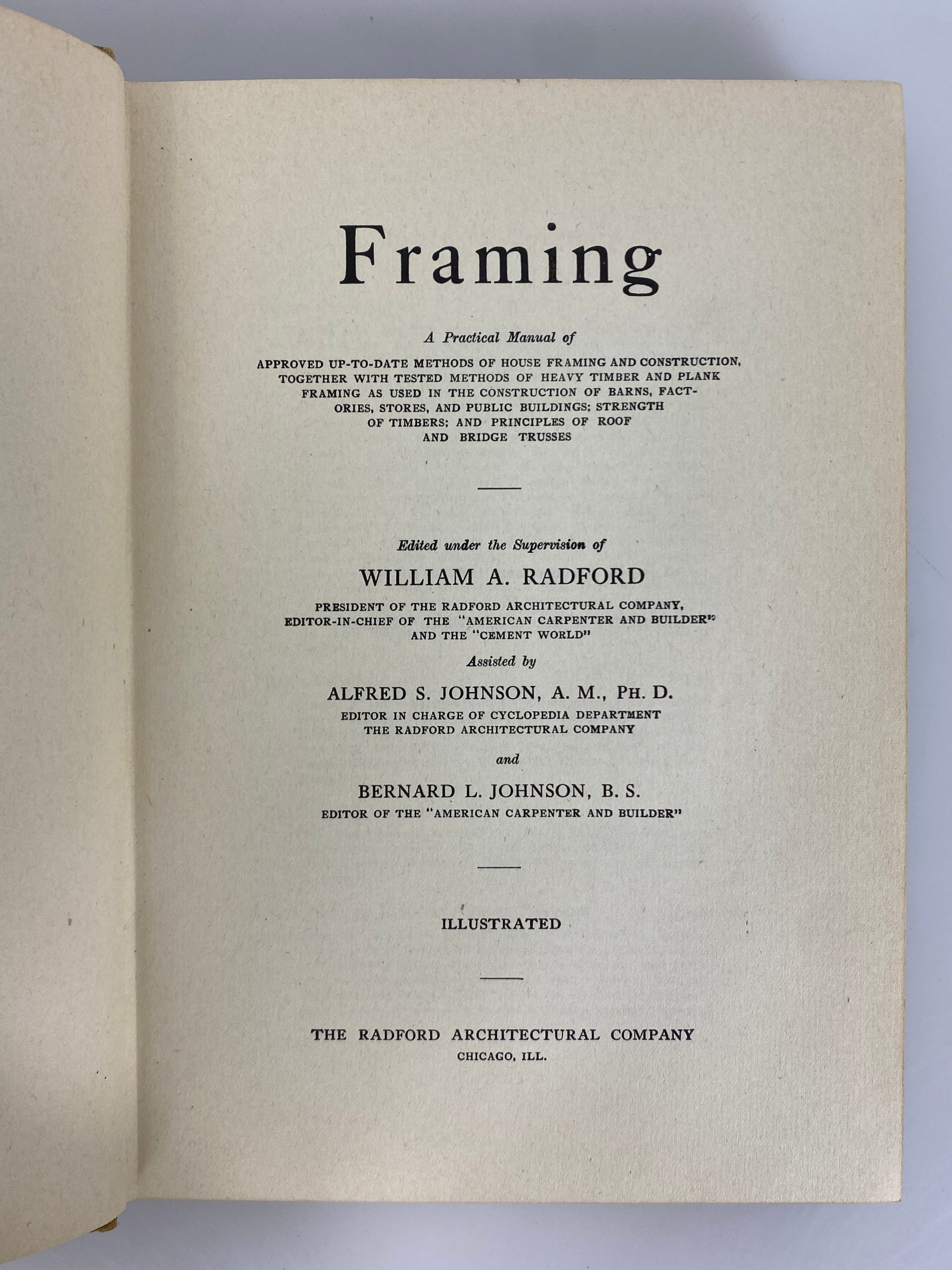 Framing House/Barn/Roof by Radford 1909 Illustrated Antique HC