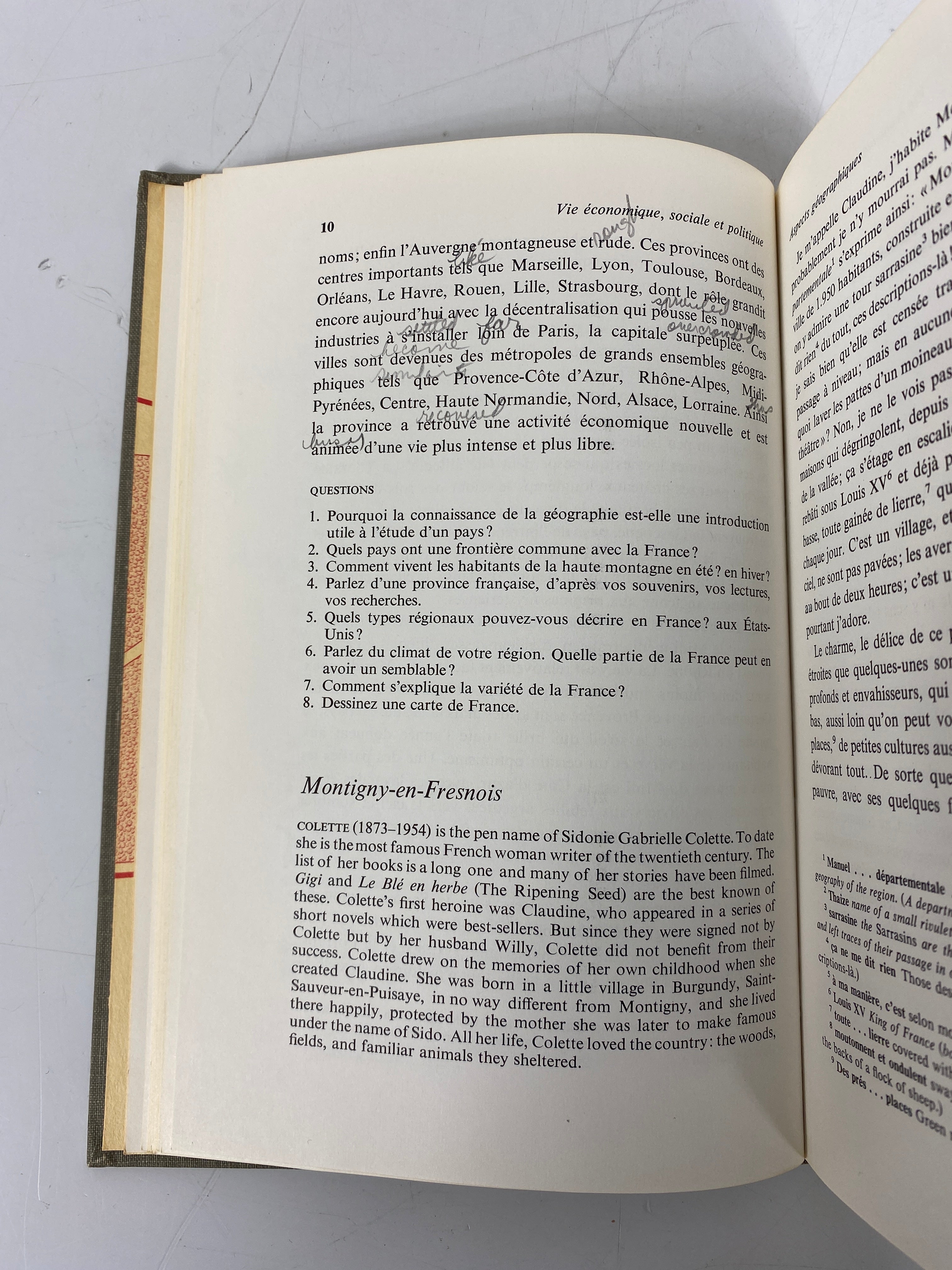 France de Nos Jours by Carlut/Bree 3rd Edition 1968 HC