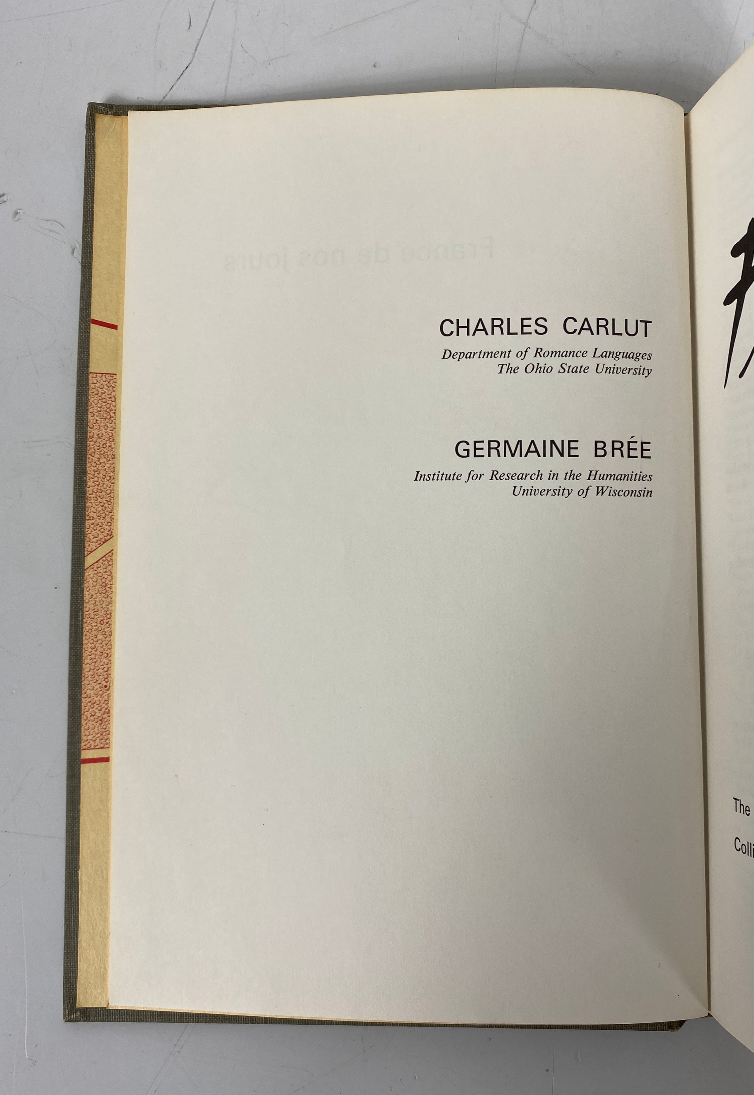France de Nos Jours by Carlut/Bree 3rd Edition 1968 HC