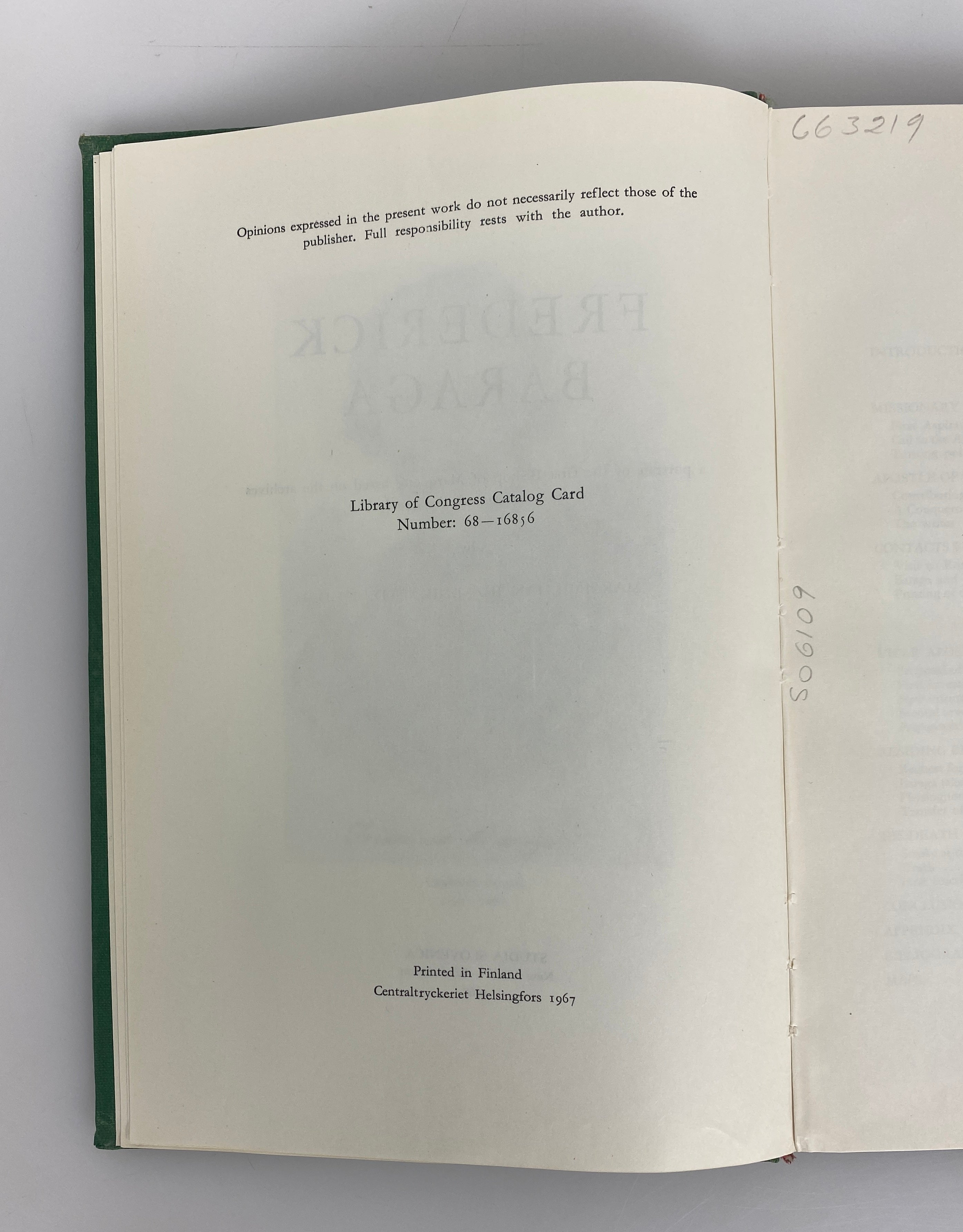 Frederick Baraga First Bishop of Marquette by Jezernik 1968 Ex-Library HC