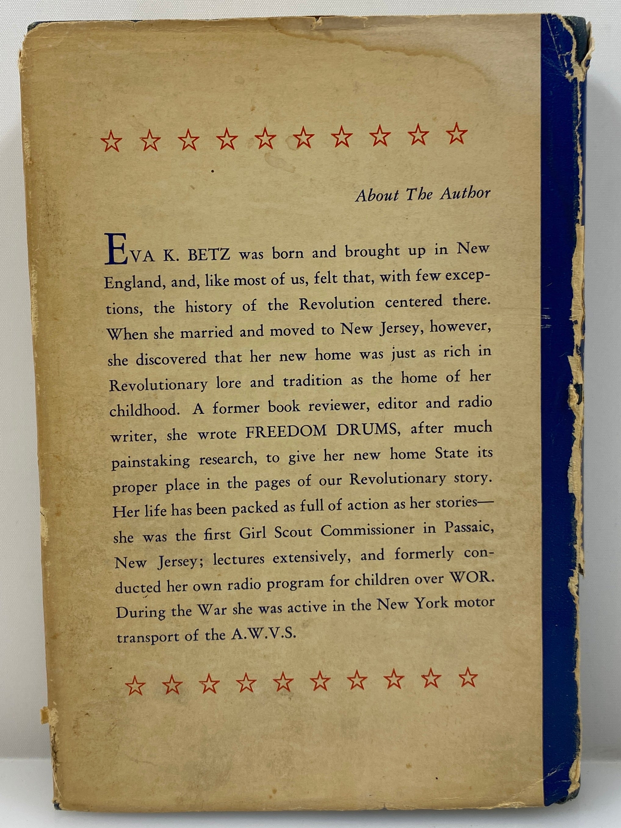 Freedom Drums by Eva K. Betz 1950 First Edition HC DJ