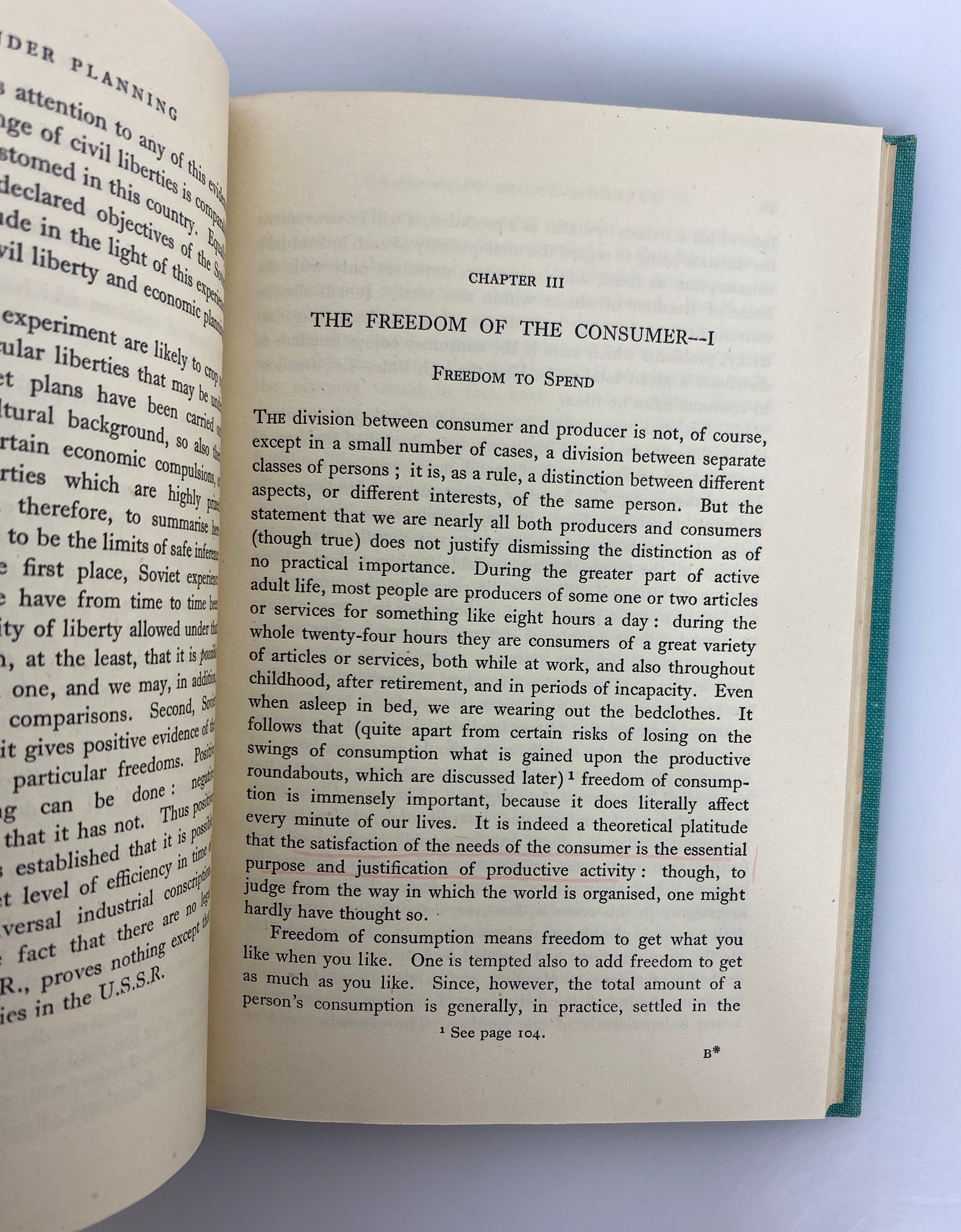 Freedom Under Planning by Barbara Wootton 1946 Second Impression Vintage HC