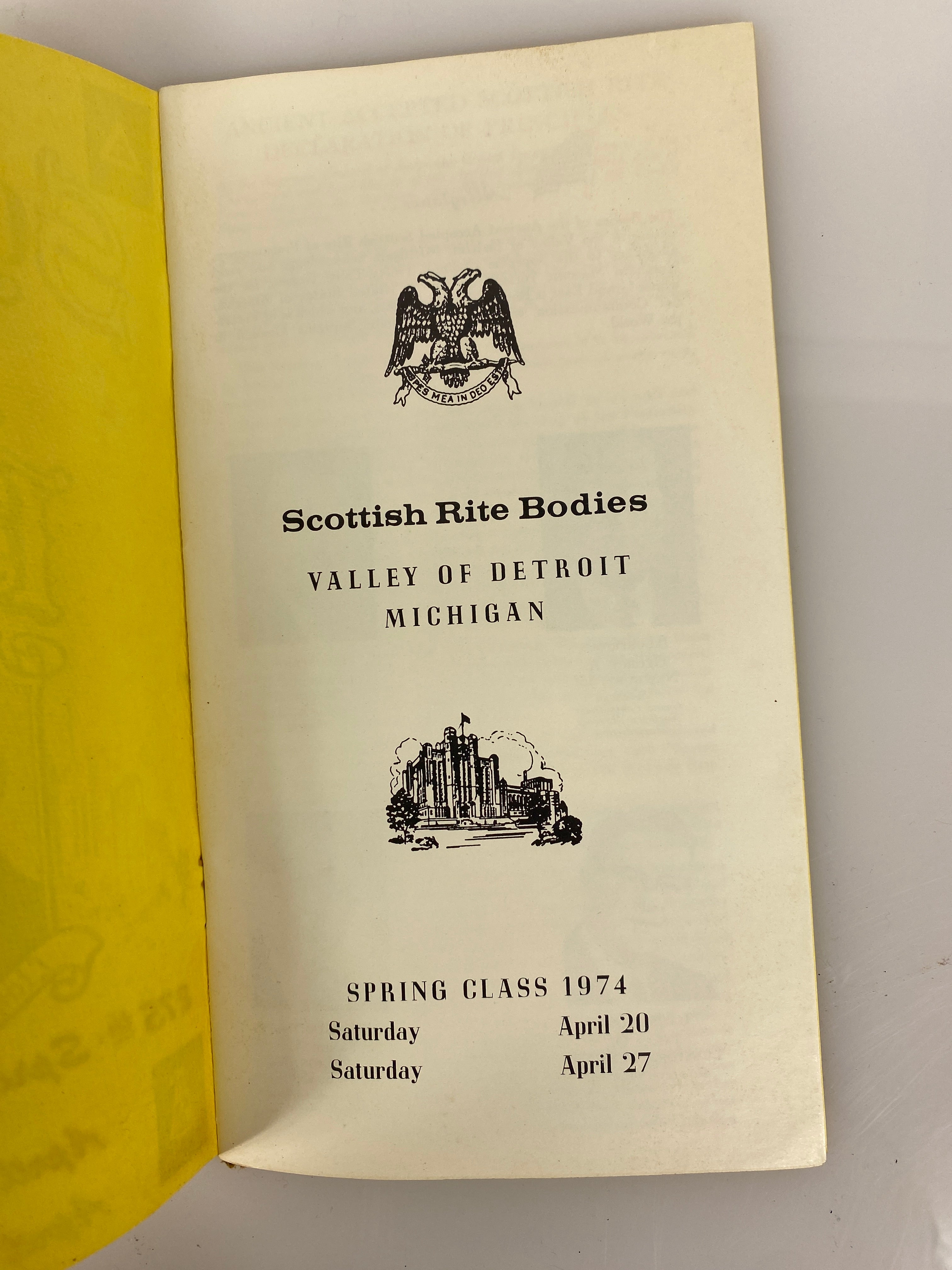 Freemason Scottish Rite Bodies Detroit, MI Ephemera Lot (1972-1978)