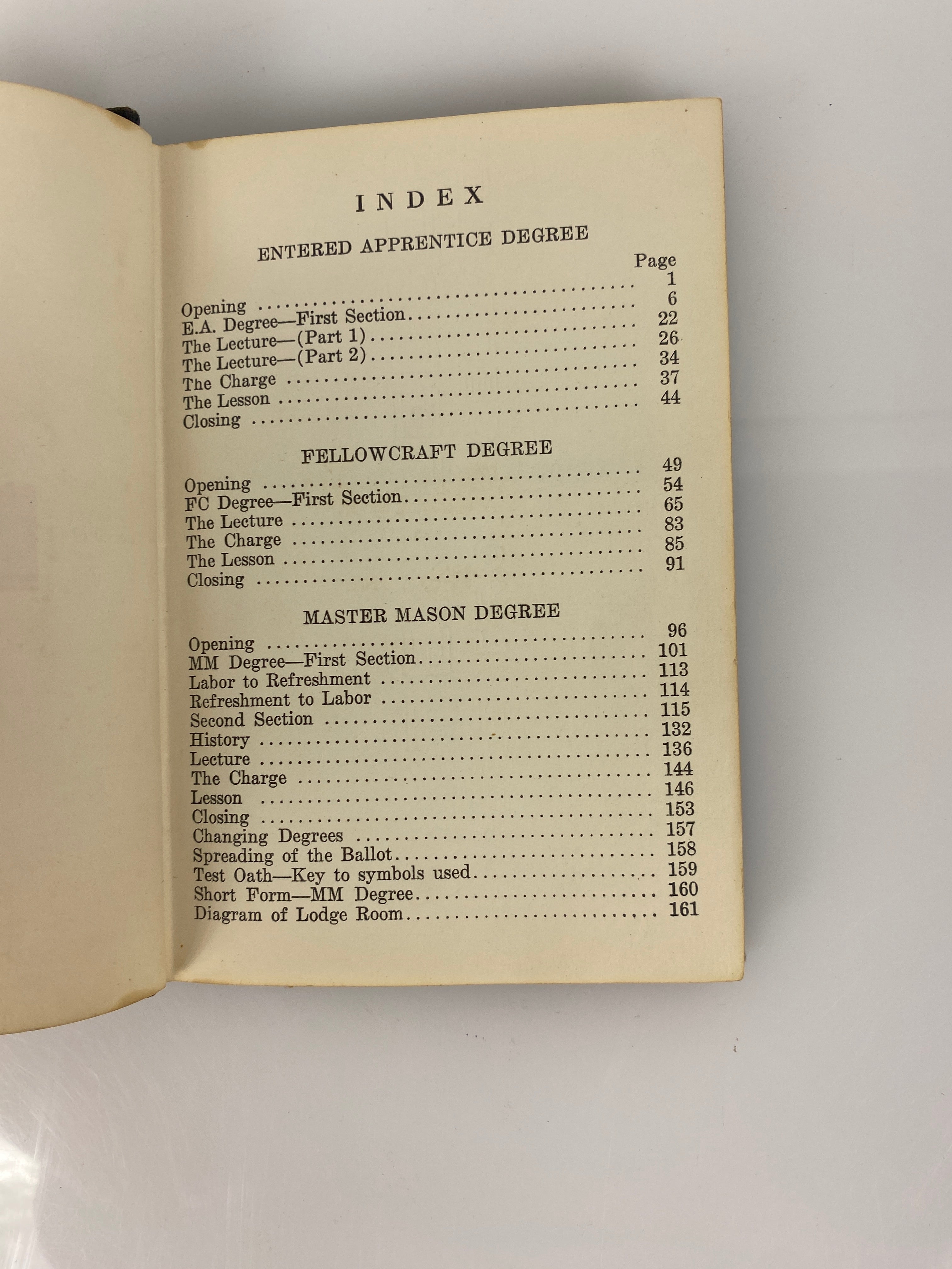 Freemason Vintage Entered Apprentice Degree Book