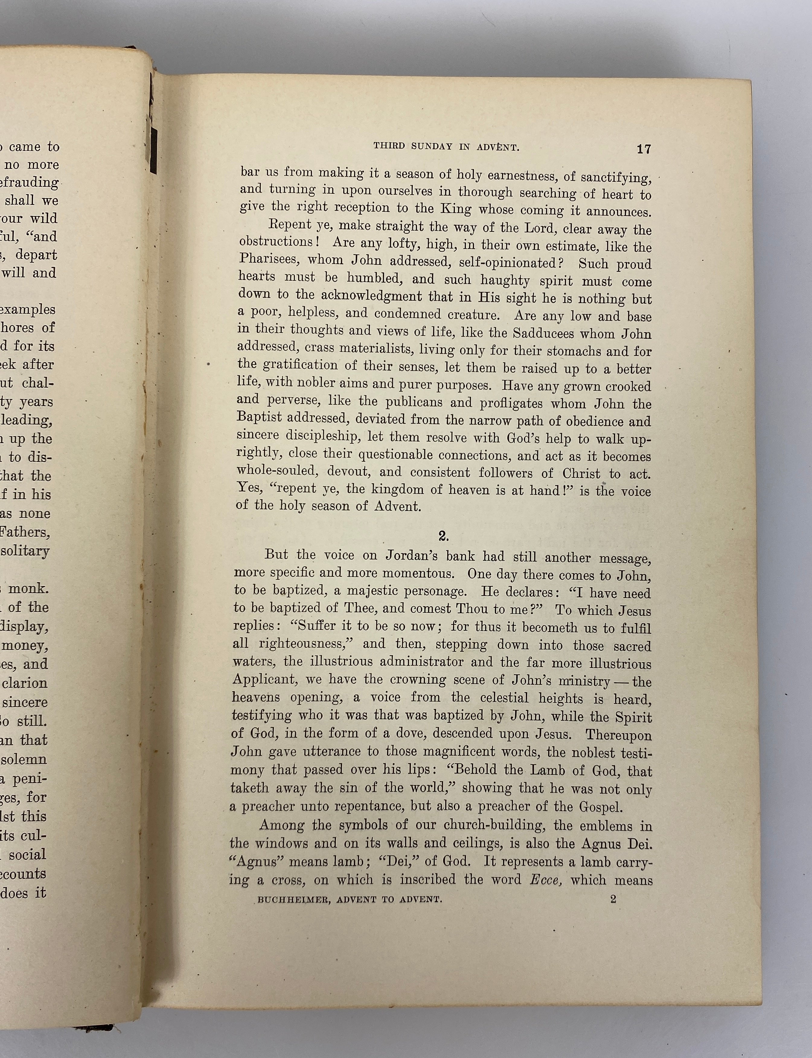 From Advent to Advent Sermons on Free Texts by Buchheimer 1924 Antique HC
