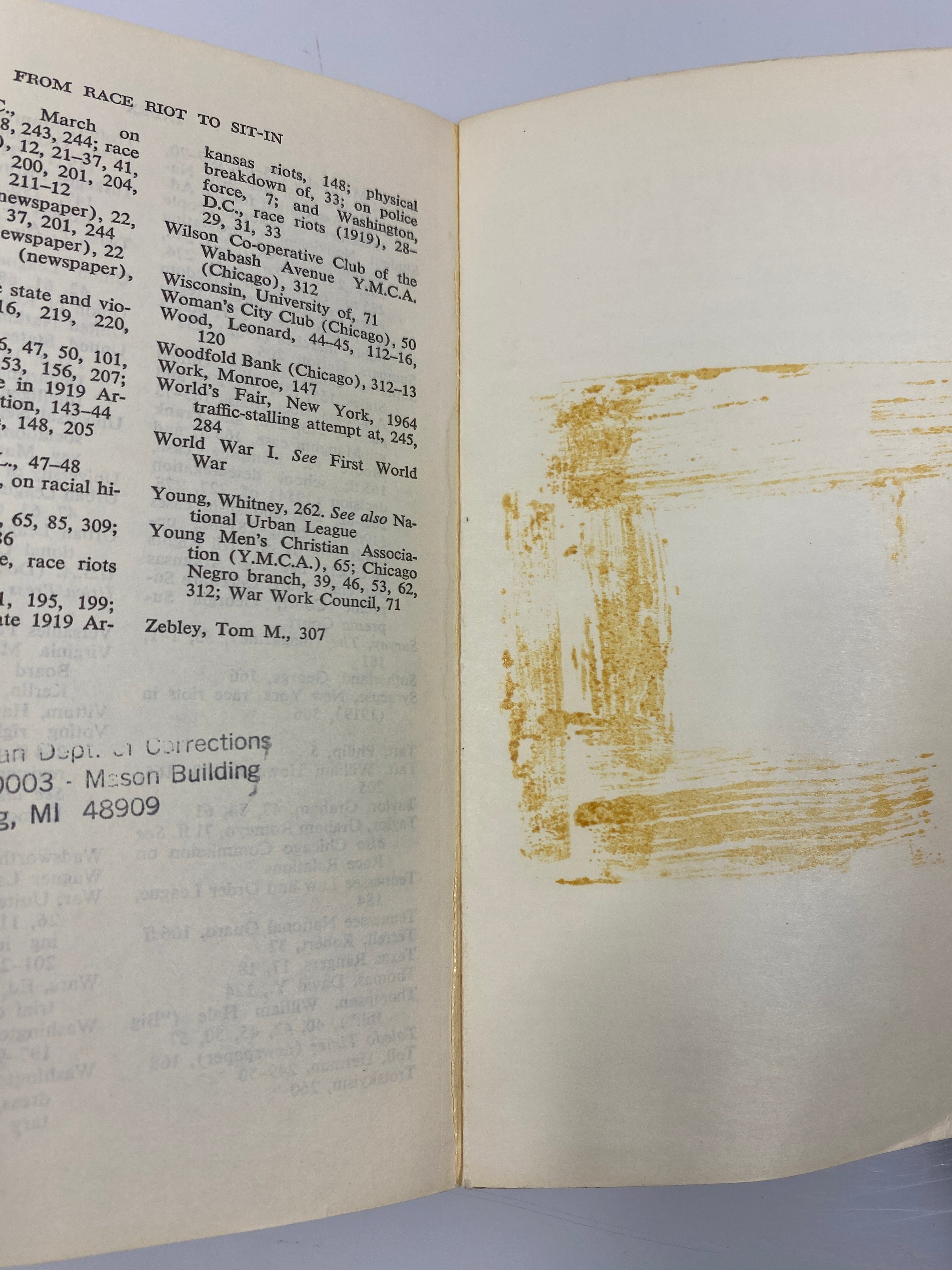 From Race to Riot 1919-1960s by Waskow Ex-library 1967 SC