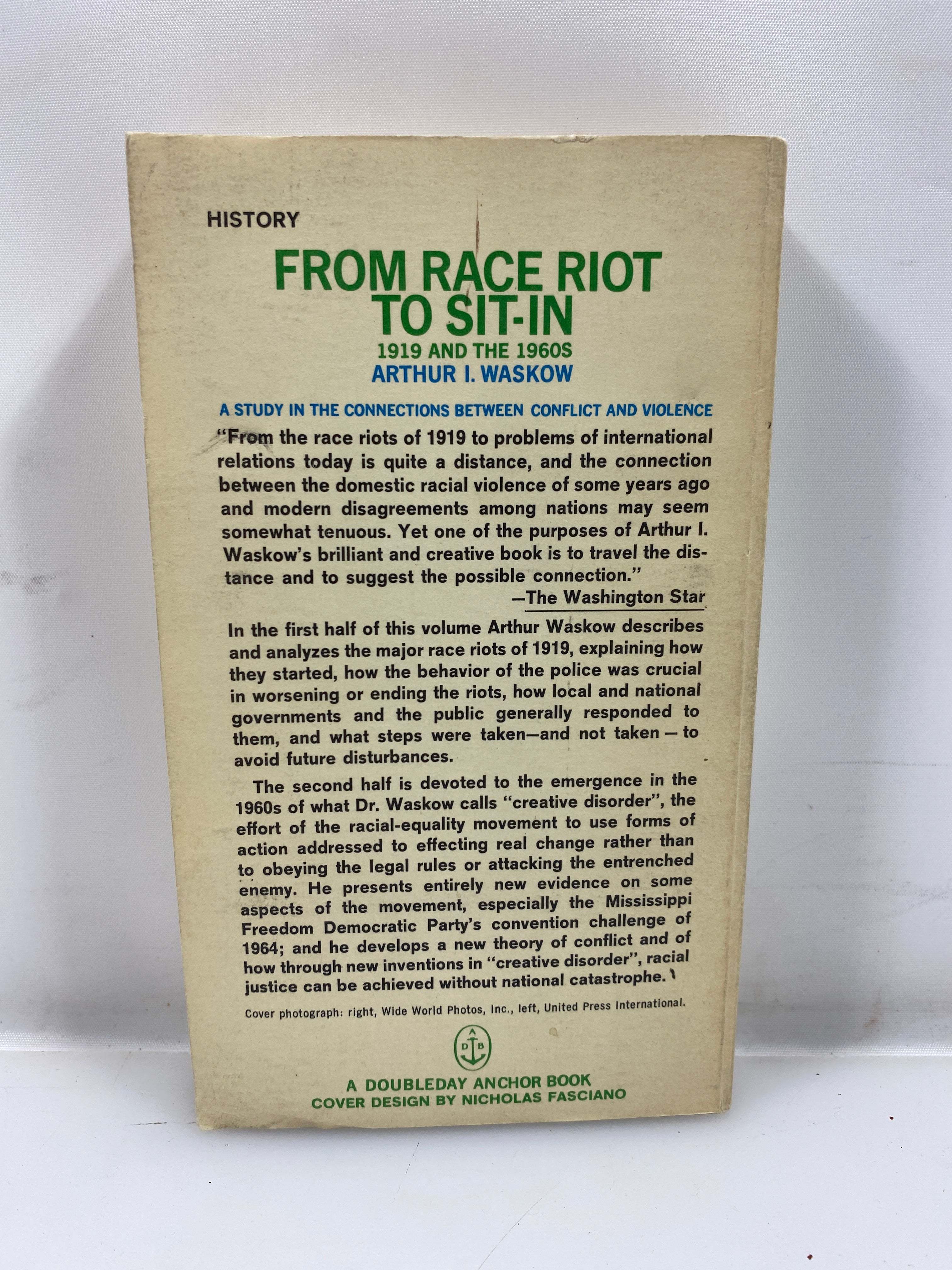 From Race to Riot 1919-1960s by Waskow Ex-library 1967 SC