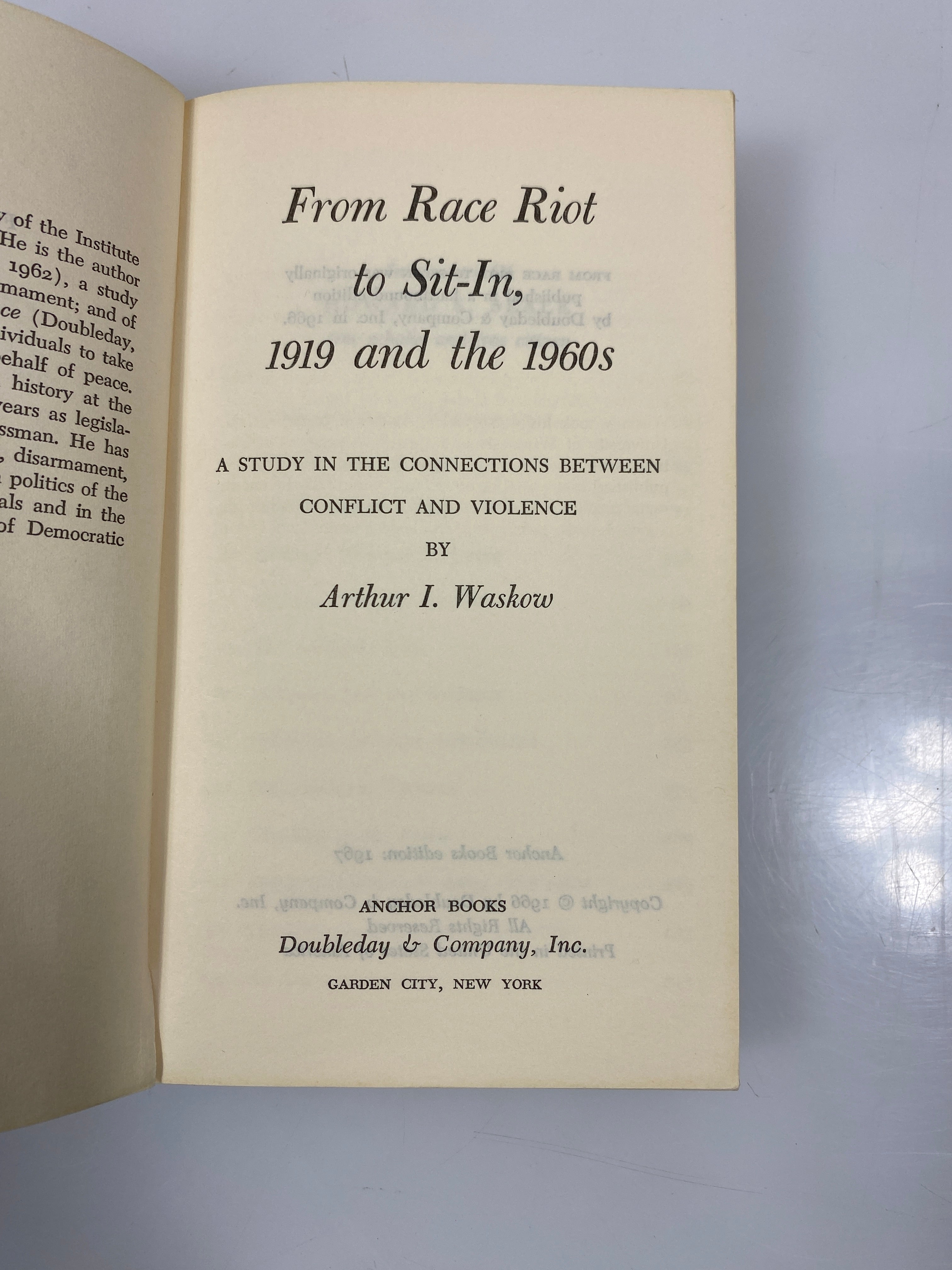 From Race to Riot 1919-1960s by Waskow Ex-library 1967 SC