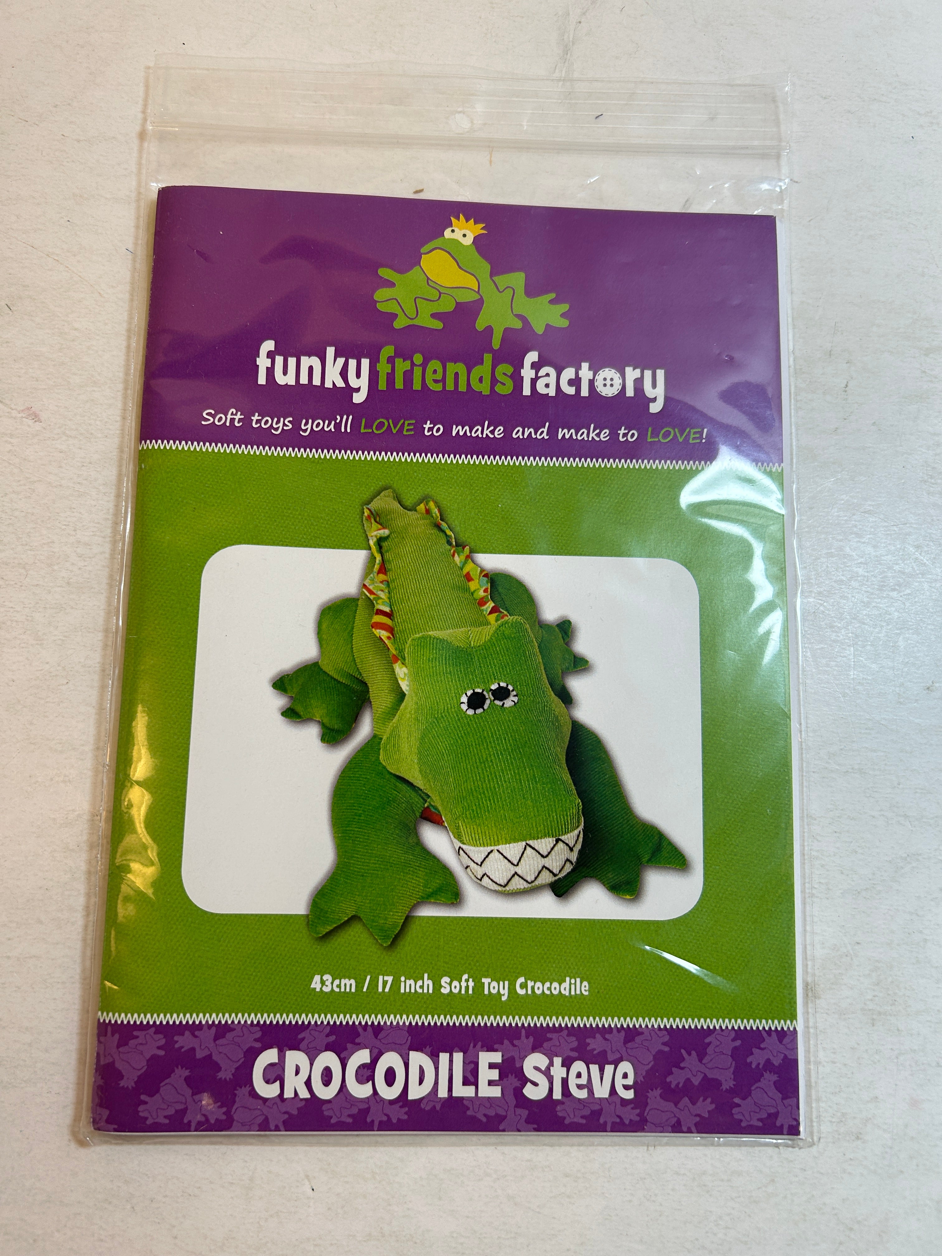 Funky Friends Factory Crocodile STEVE Soft Toy Pattern