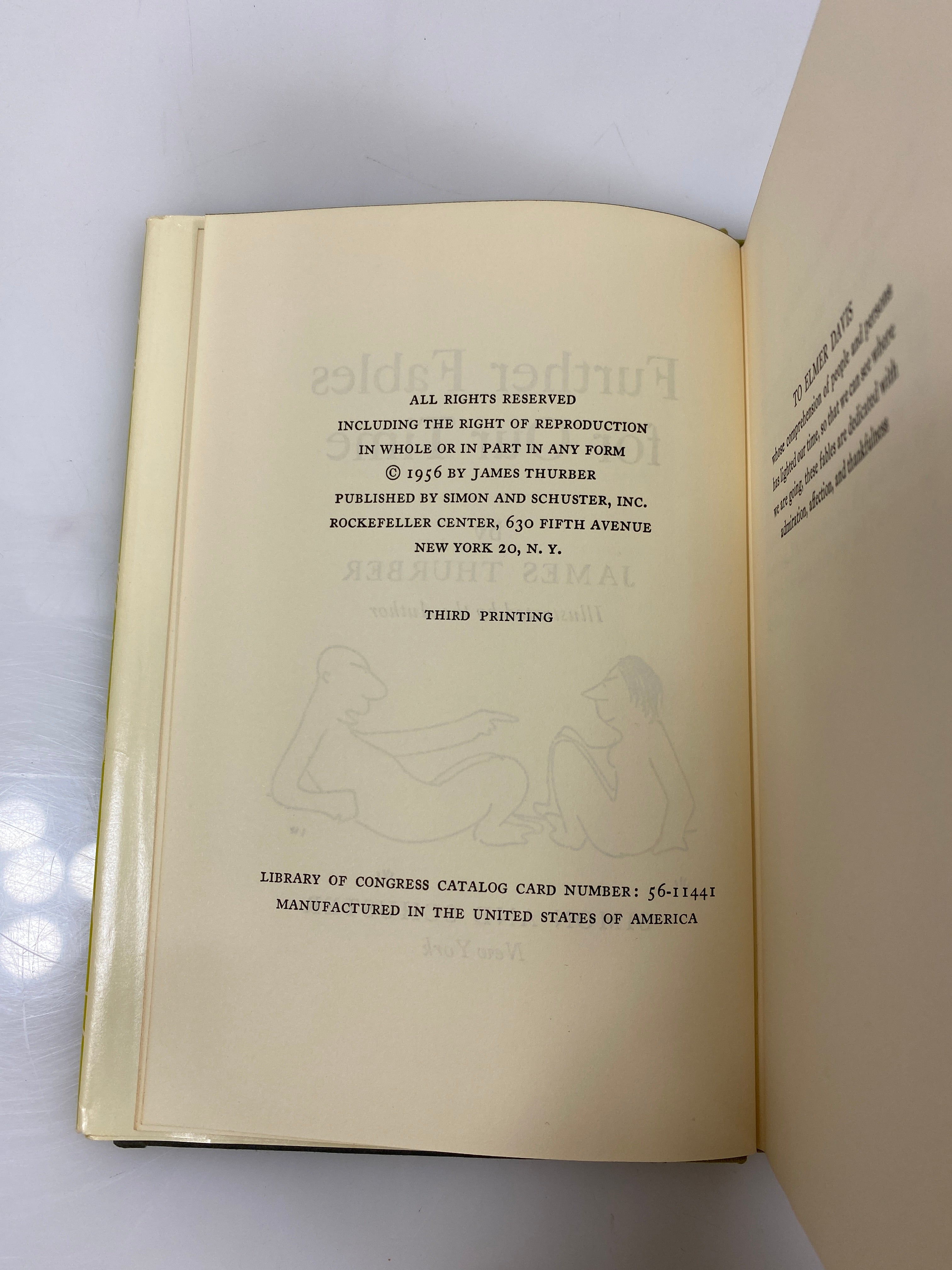 Further Fables of Our Time by Thurber 3rd Print 1956 HCDJ