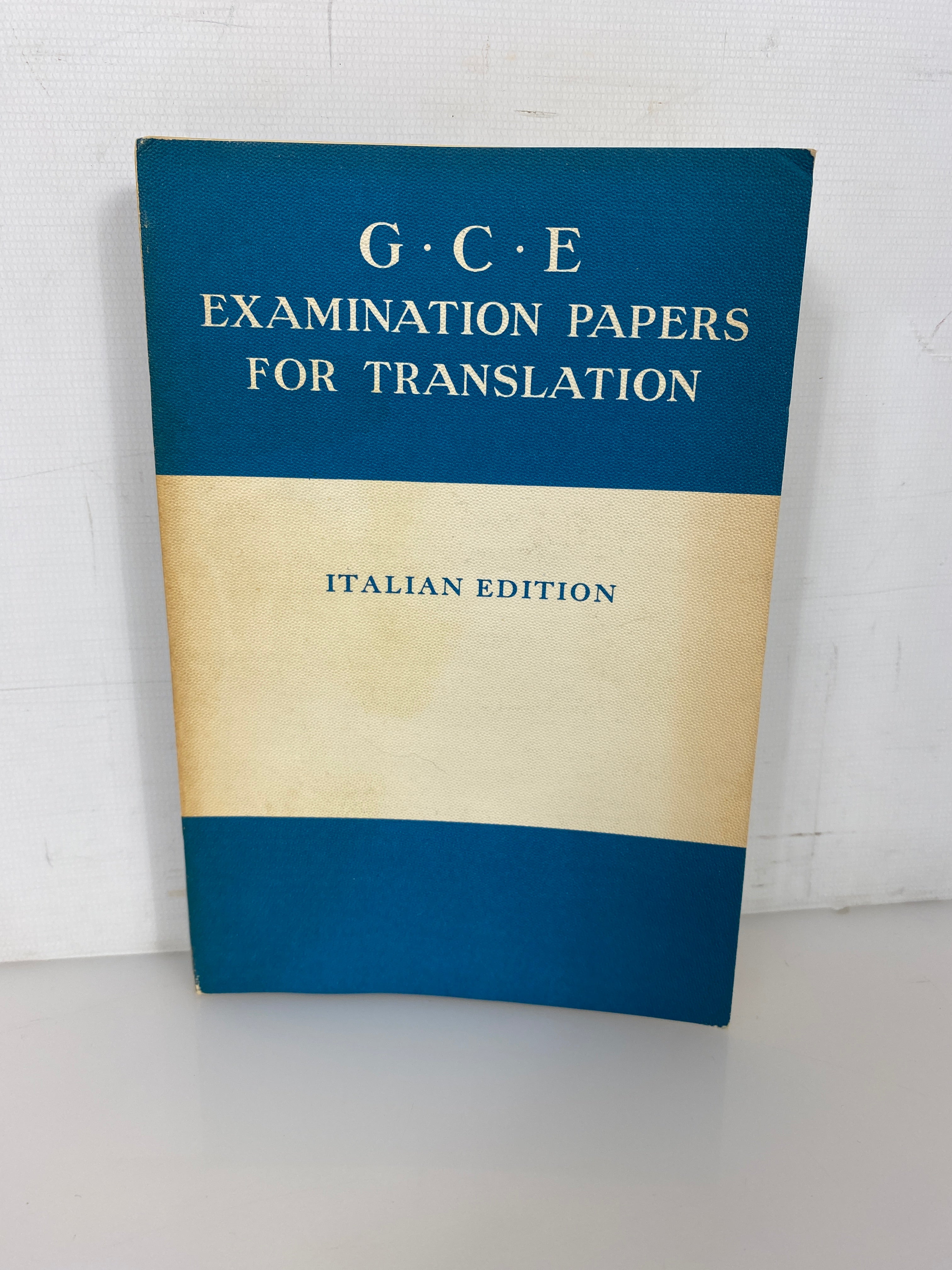G.C.E. Examination Paper for Translation Italian Edition 1967 4th Impression SC