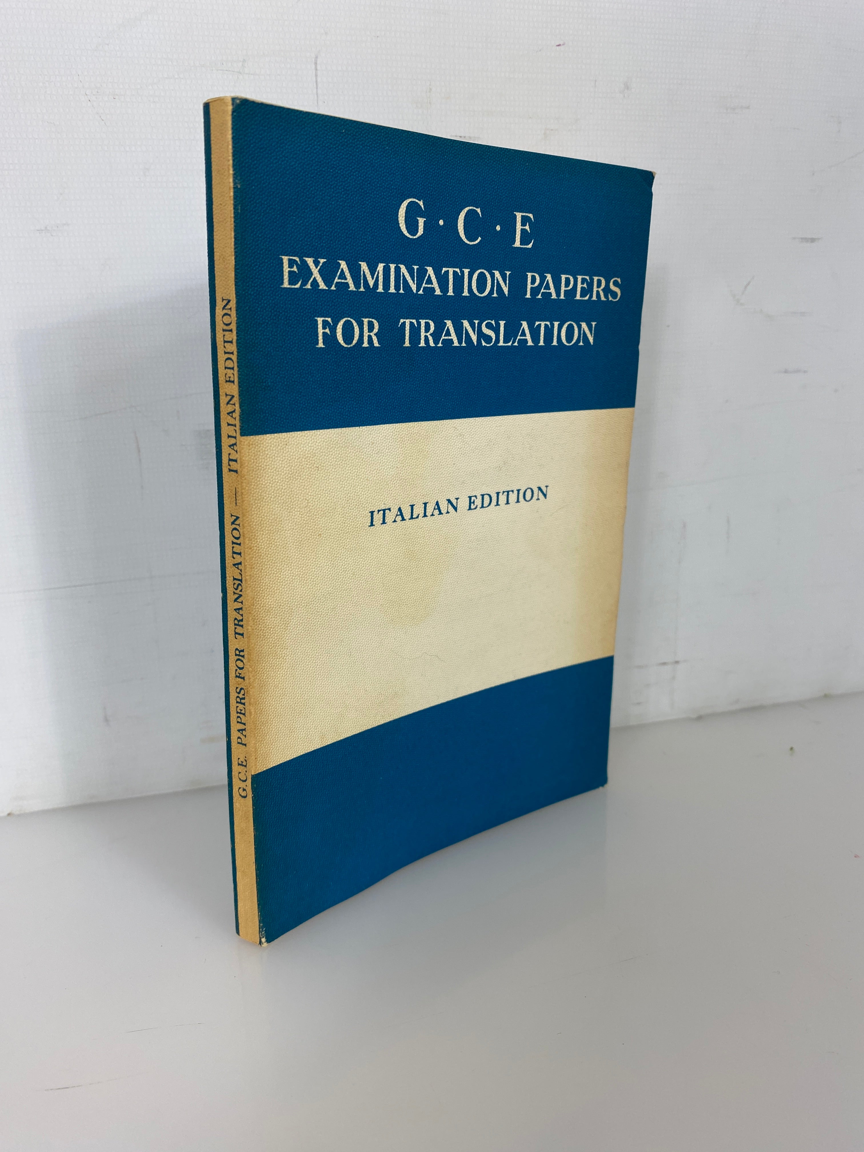 G.C.E. Examination Paper for Translation Italian Edition 1967 4th Impression SC