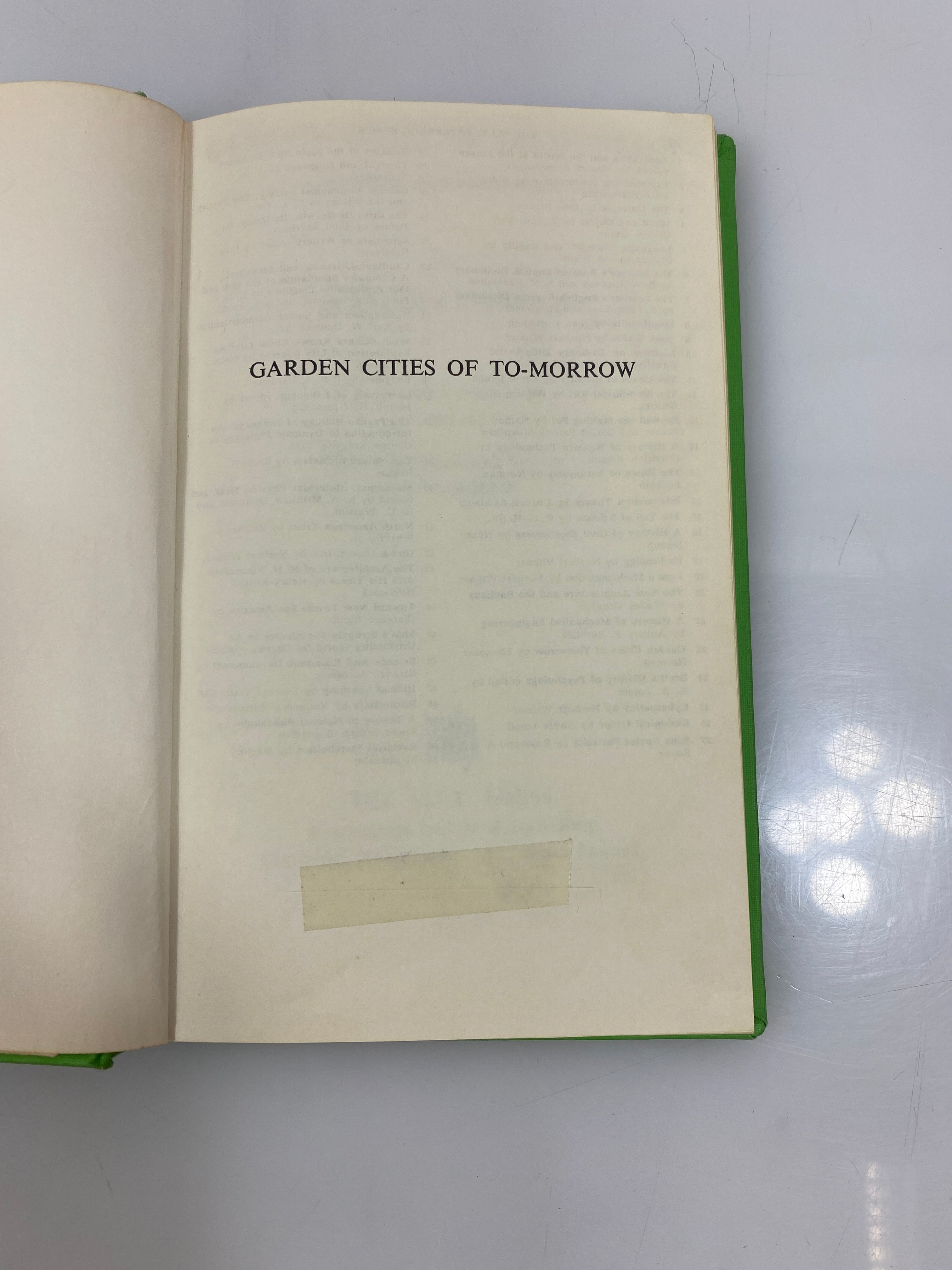 Garden Cities of To-Morrow by Howard MIT Press Ex-library 1966 HC