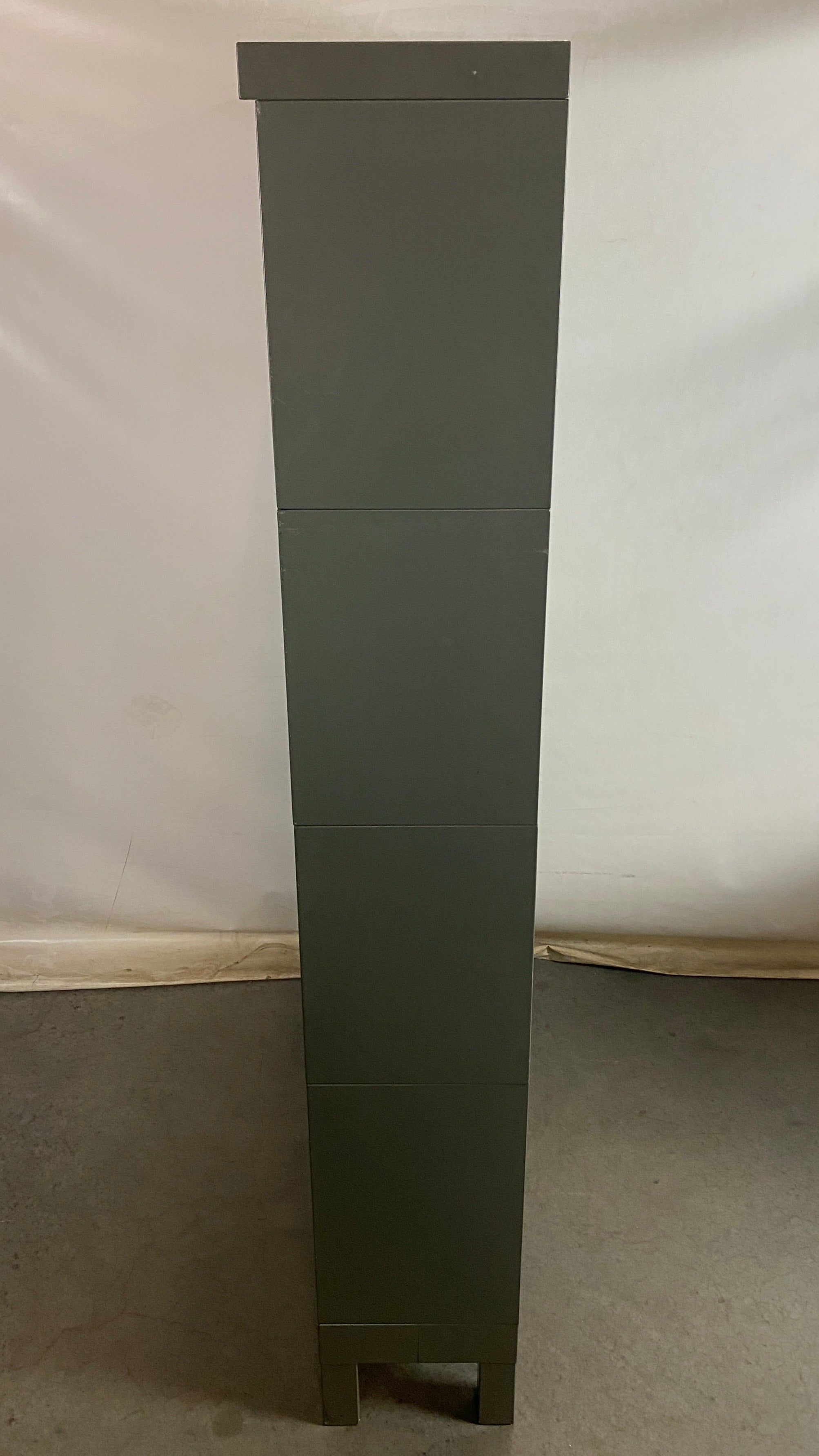 General Fireproofing Grey Barrister Glass Front Cabinet w/ Metal Base