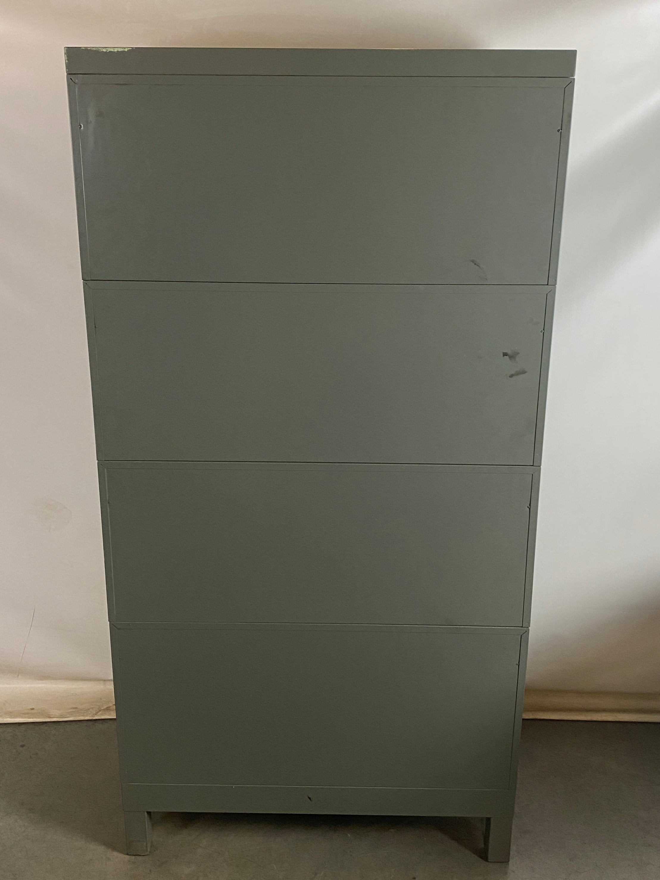 General Fireproofing Grey Barrister Glass Front Cabinet w/ Metal Base