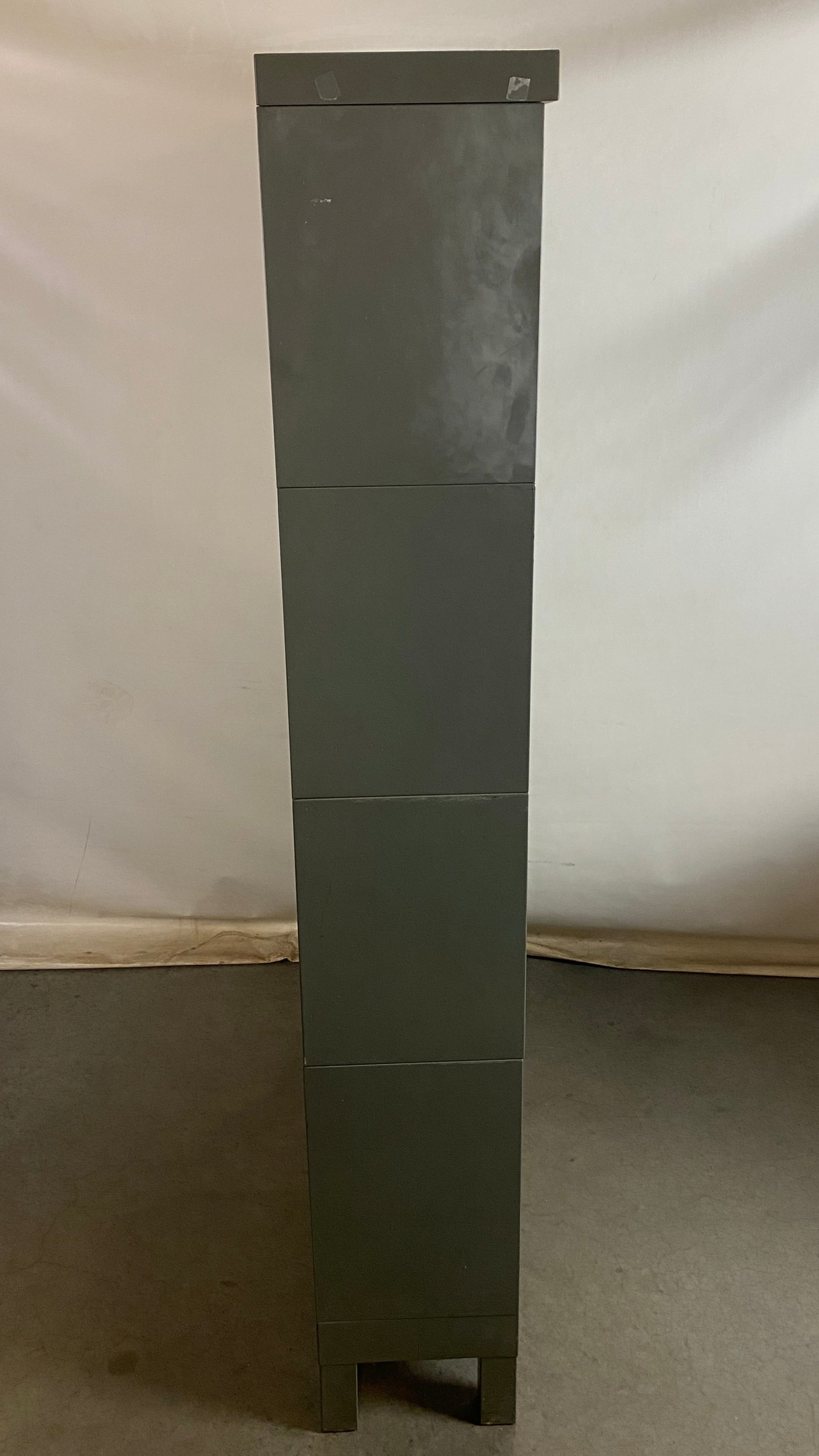 General Fireproofing Grey Barrister Glass Front Cabinet w/ Metal Base