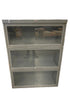 General Fireproofing Grey Barrister Glass Front Doors Cabinet w/ Metal Base