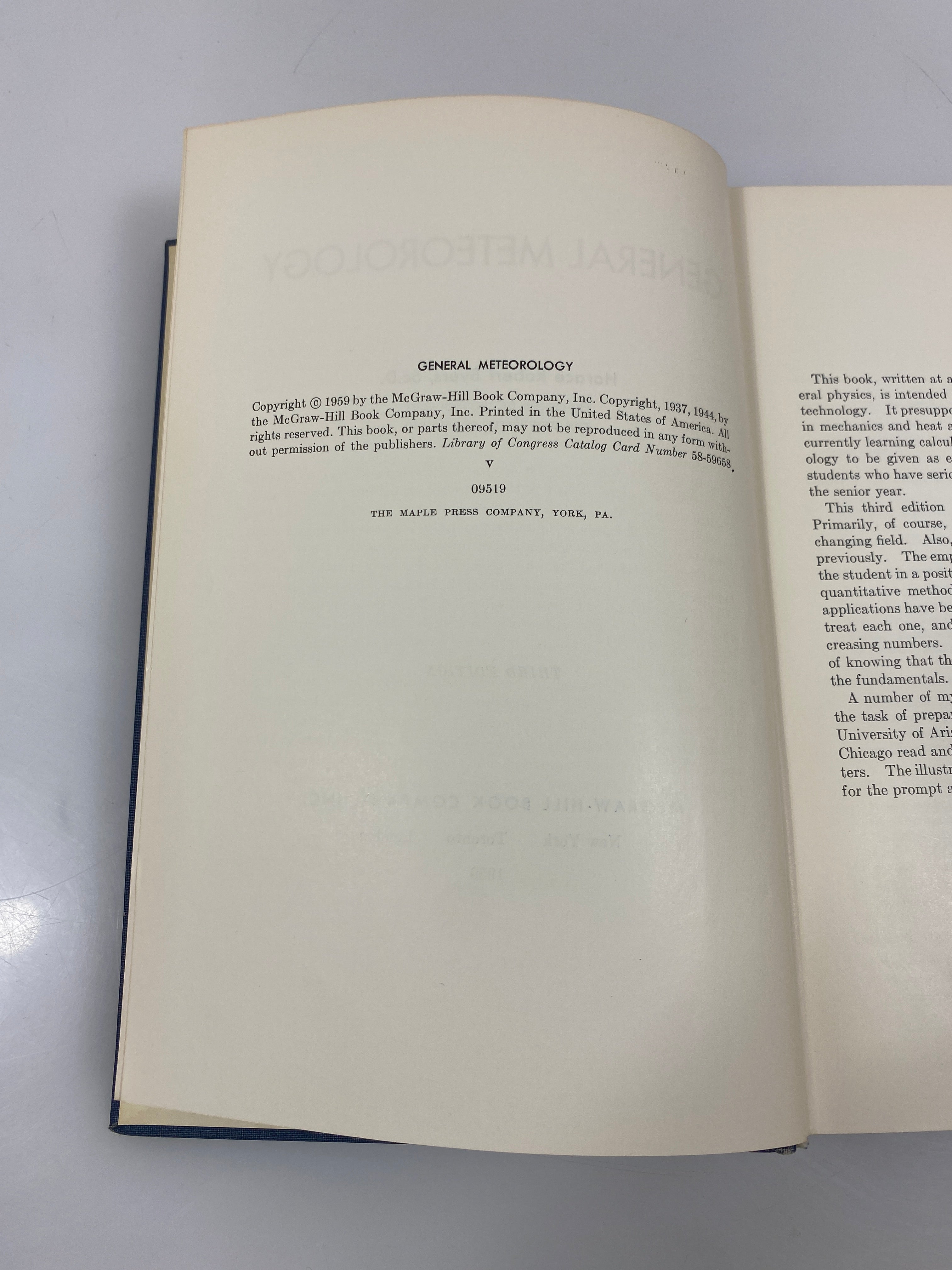 General Meteorology by Byers 3rd Ed. 1959 HC