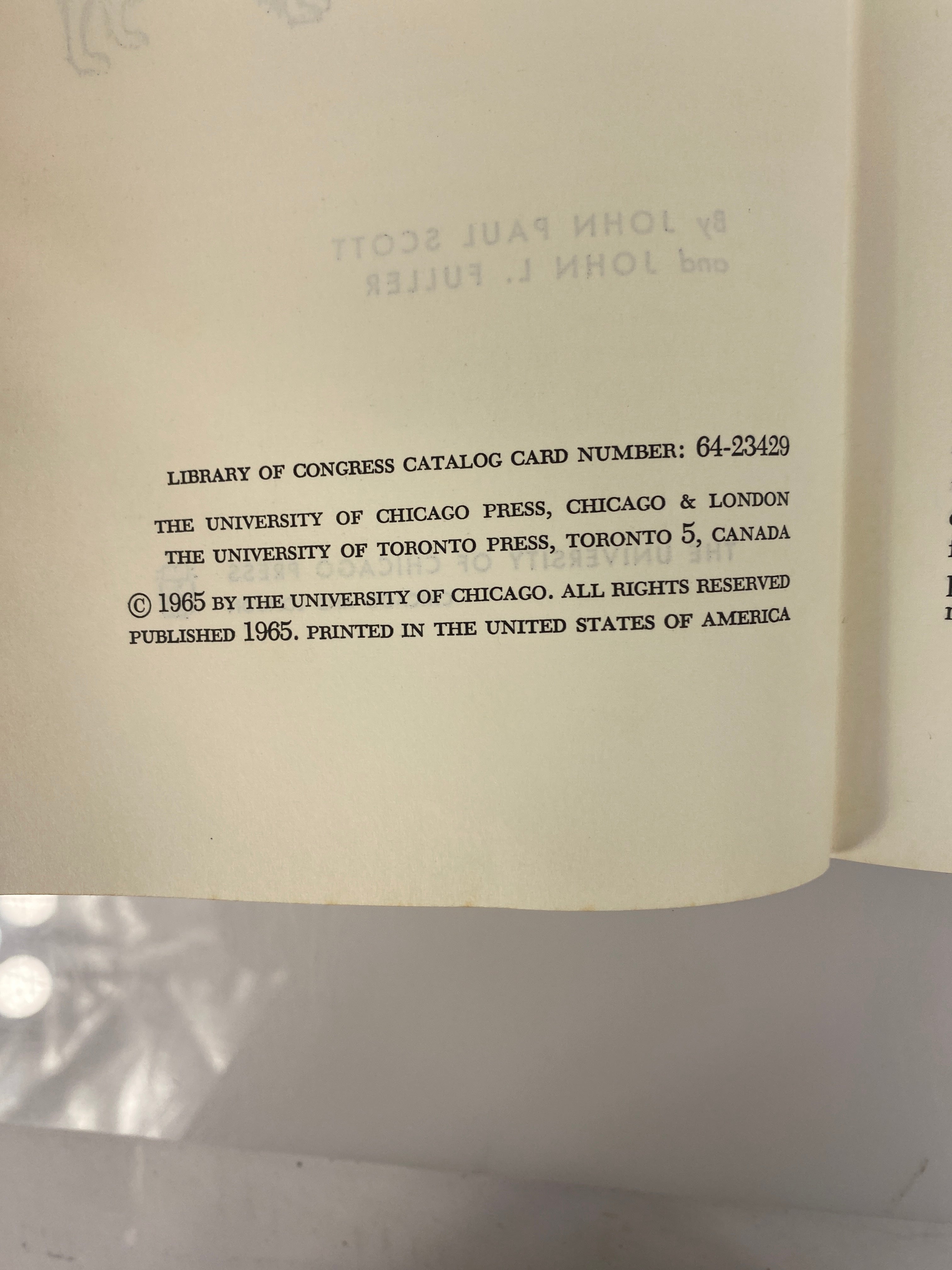Genetics and the Social Behavior of the Dog Scott/Fuller 1965 Signed HC DJ